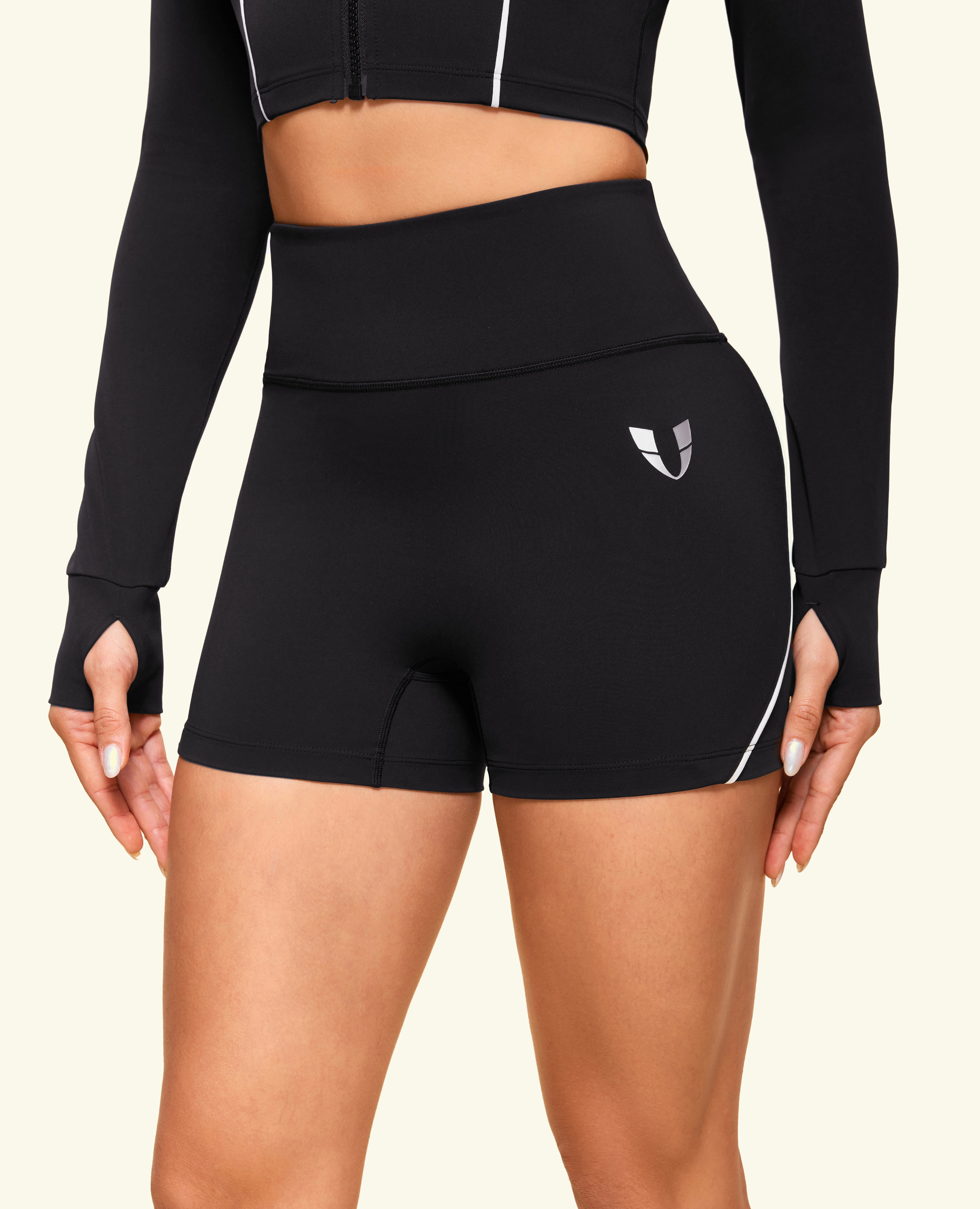 Gymshark High Waisted Tight Black Shorts Gymshark Compression High