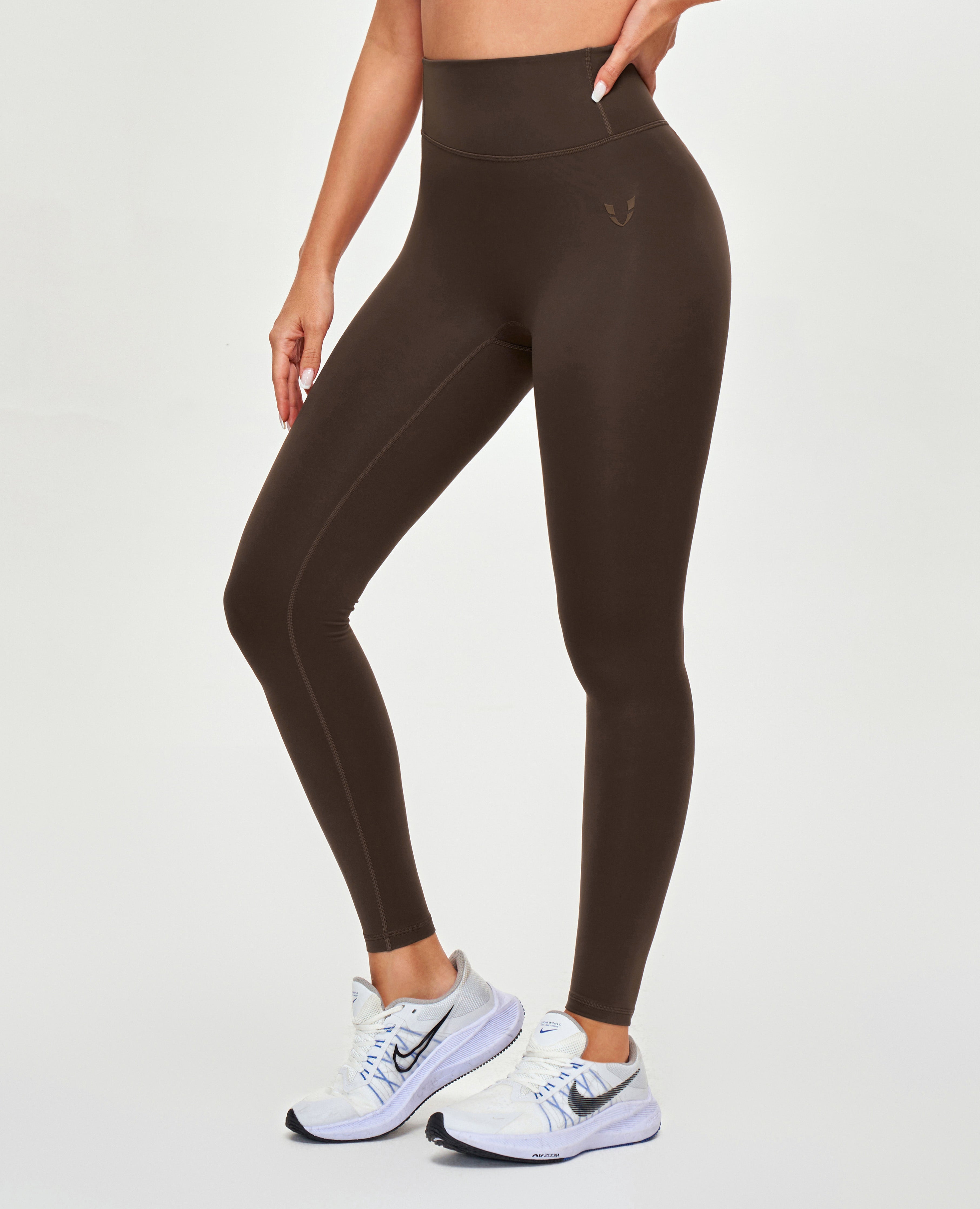 Hohe Taille -Trainingsleggings - Brown