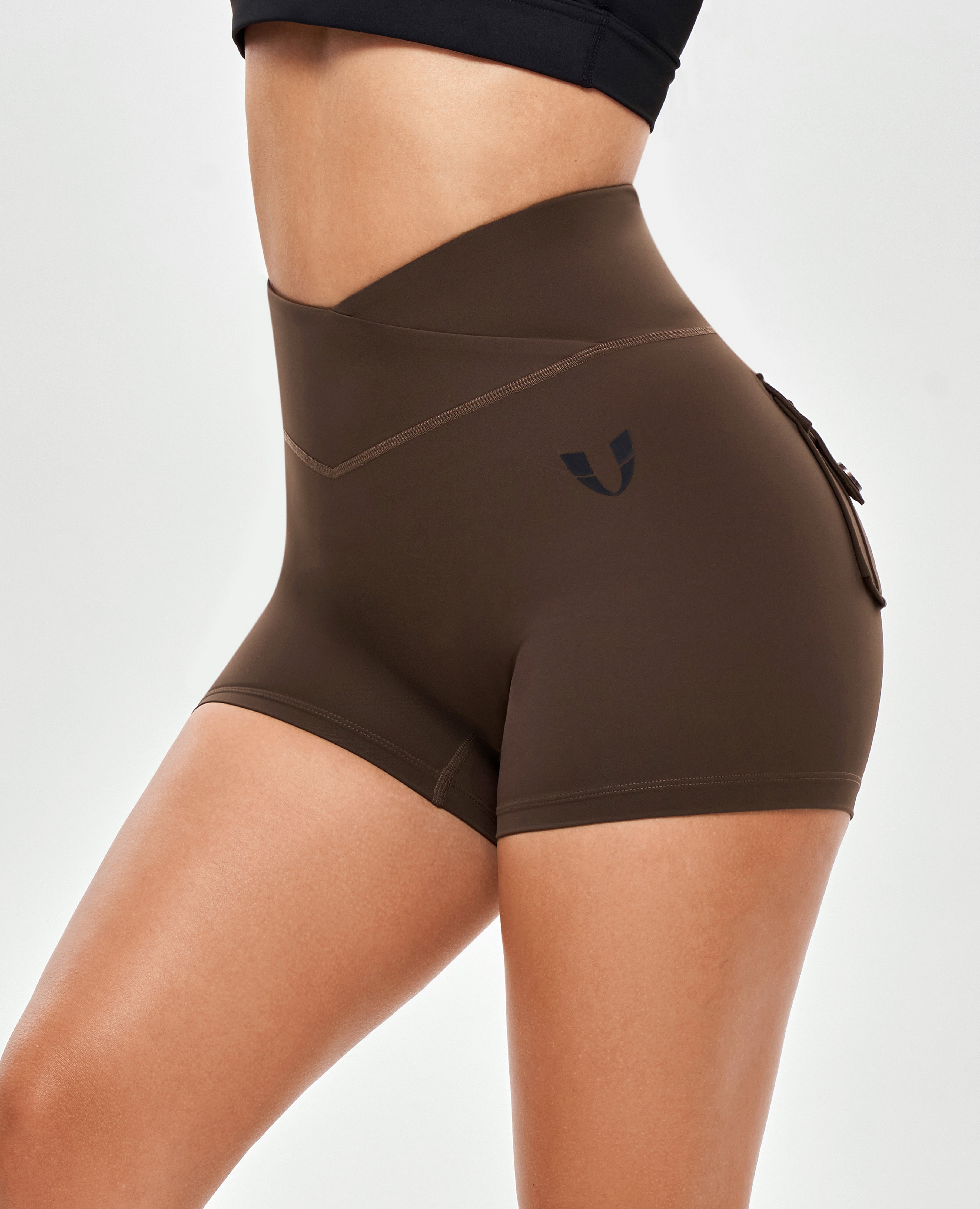 Shorts de fret V-waist plus brun-dark