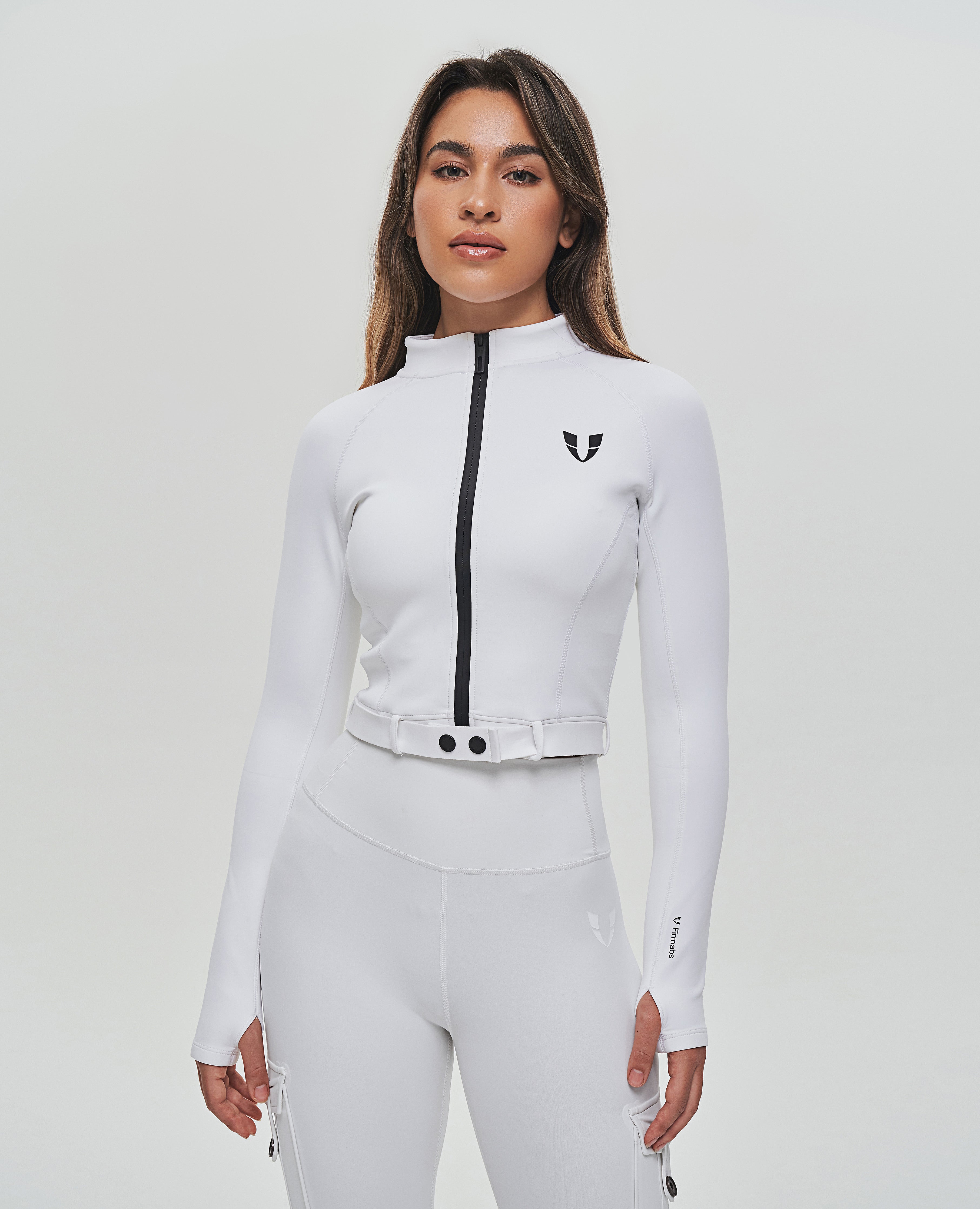 Full-zip Cropped Jacket Plus - White