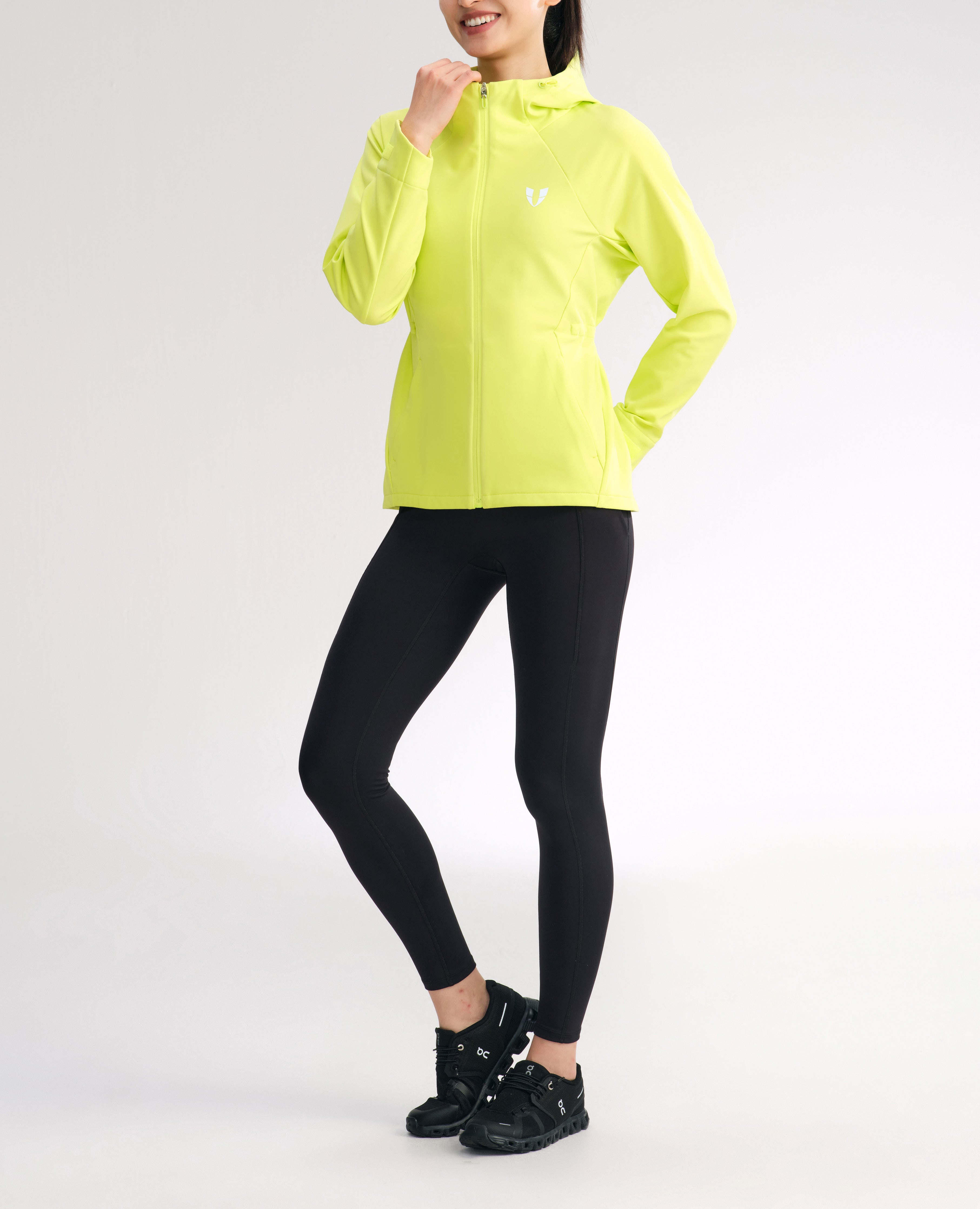 Water-Repellent Fleece Lined Zip Up Hoodie Jacket - Lemon Yellow