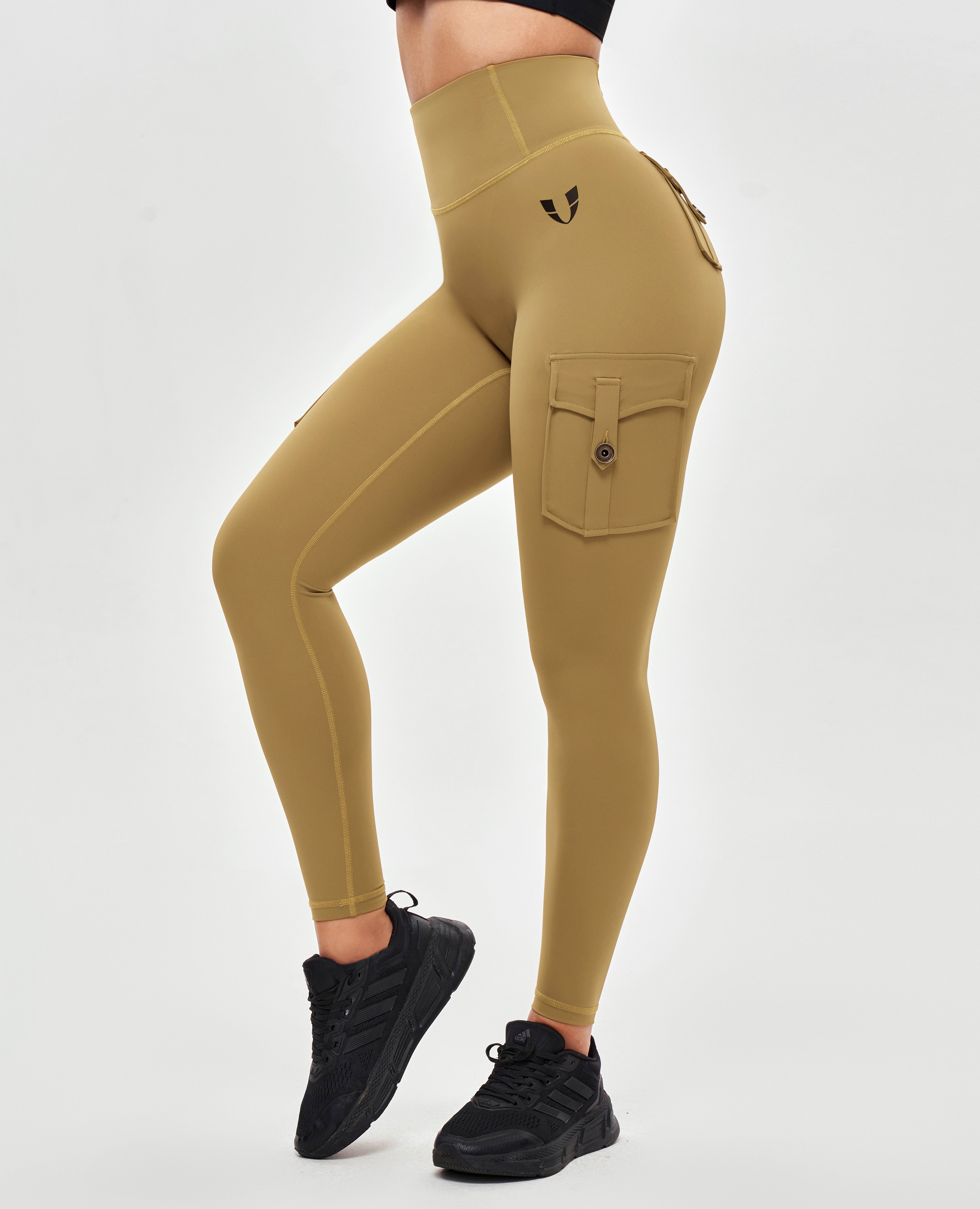 Hoge taille lading leggings - hertenbruin