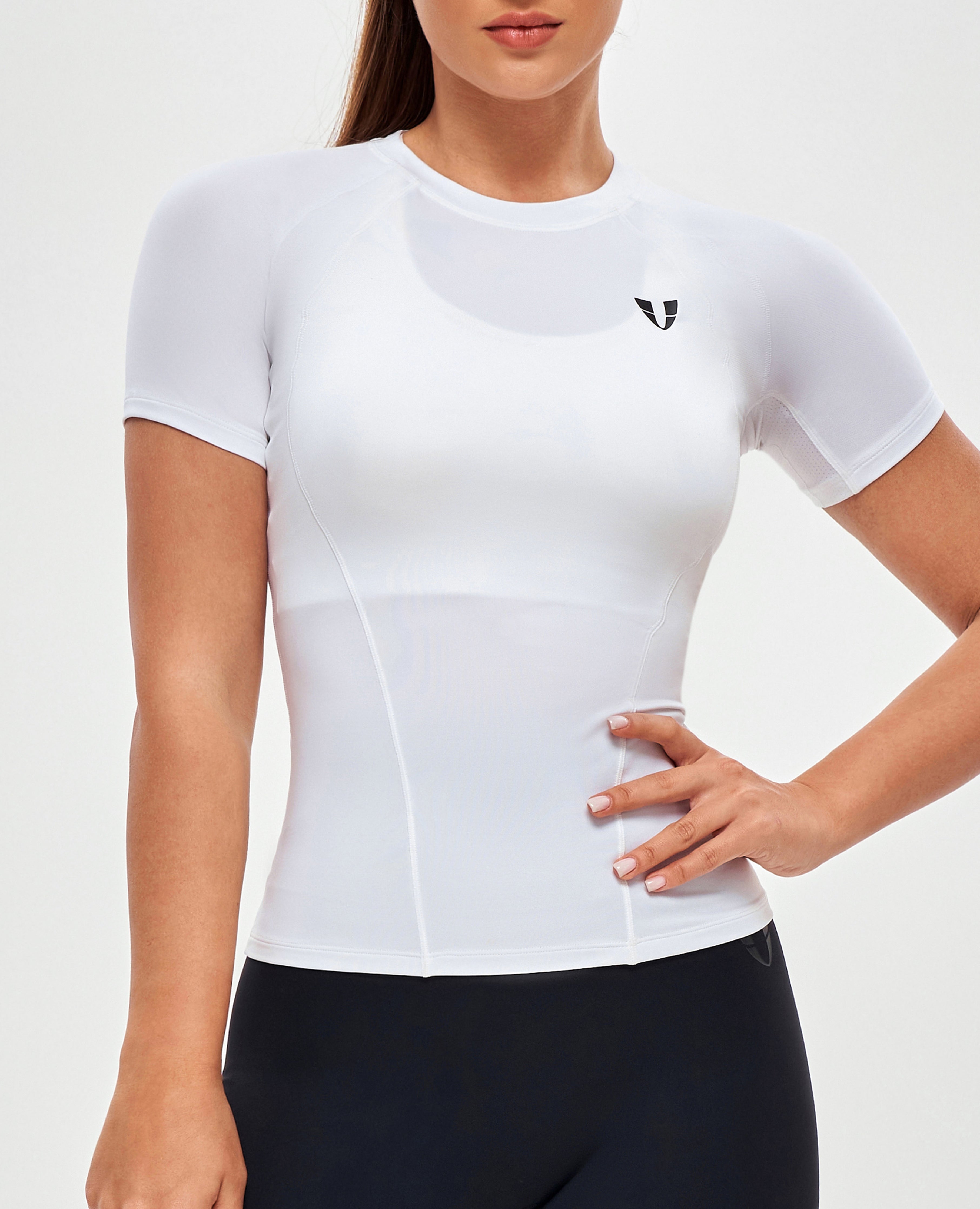 T-shirt sportif rond au cou - blanc