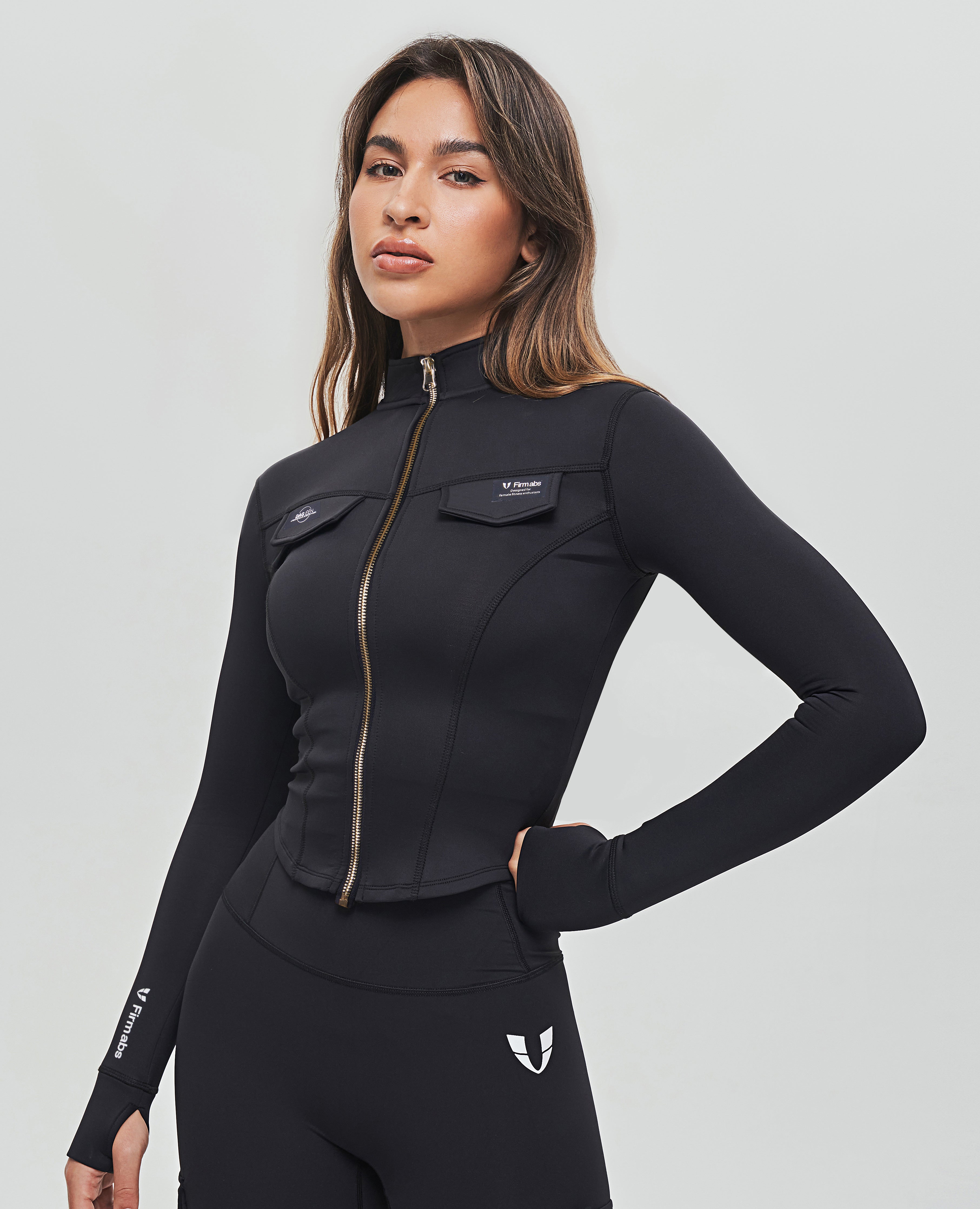 FlexFit – Kurze Jacke mit Reißverschluss – Schwarz