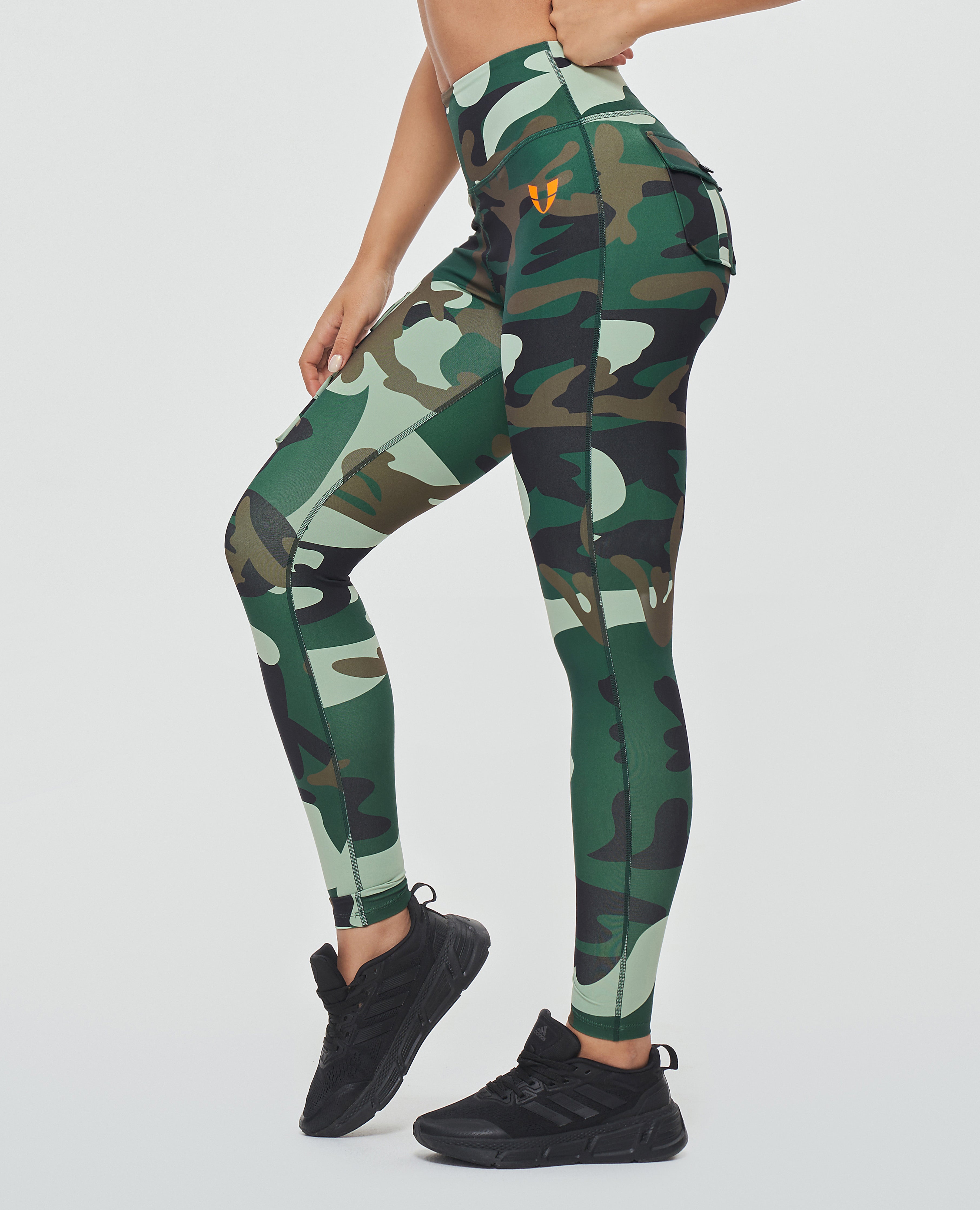 Cargo Fitness Leggings - Green Camo