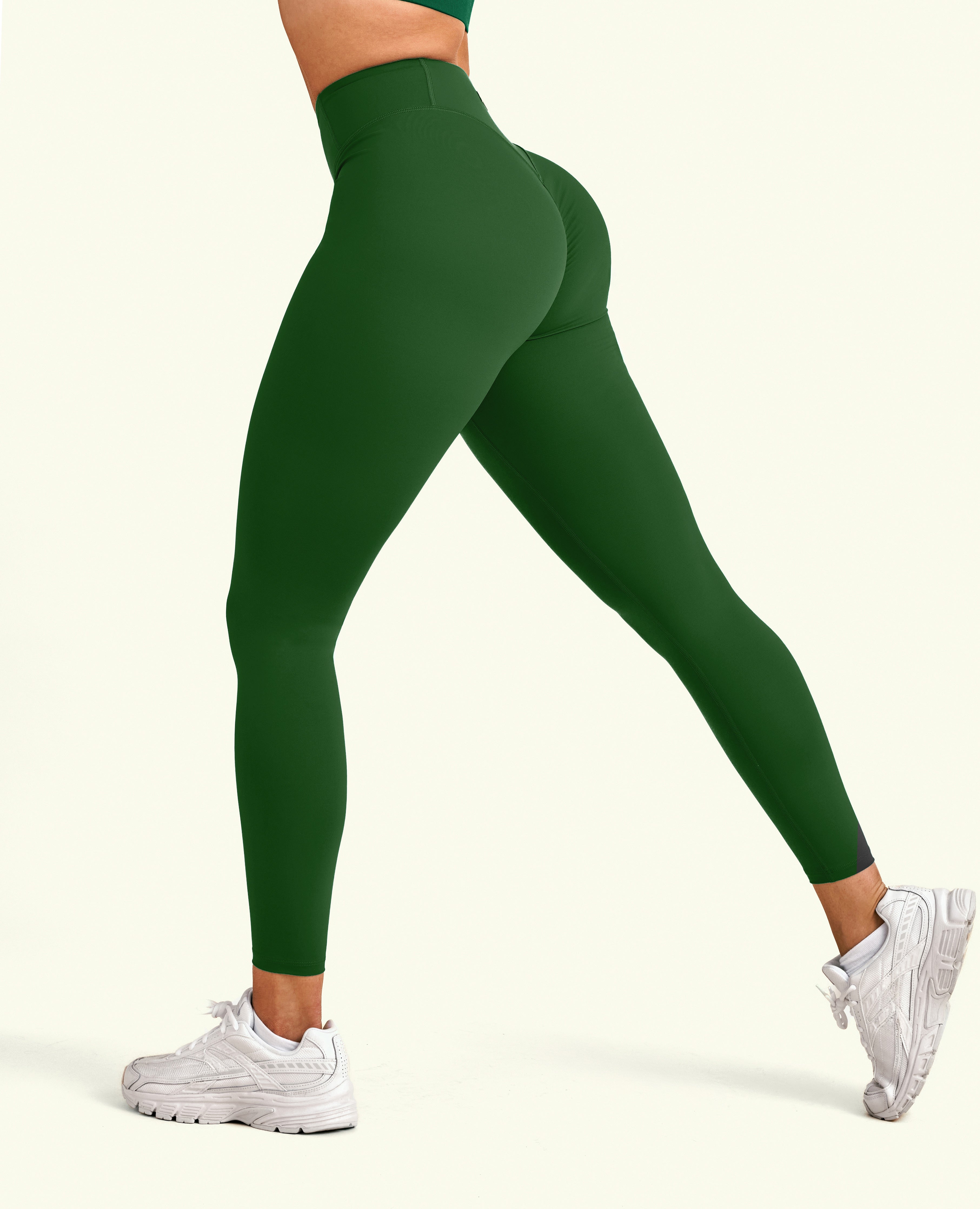 Active High Waist Leggings - Dark Green