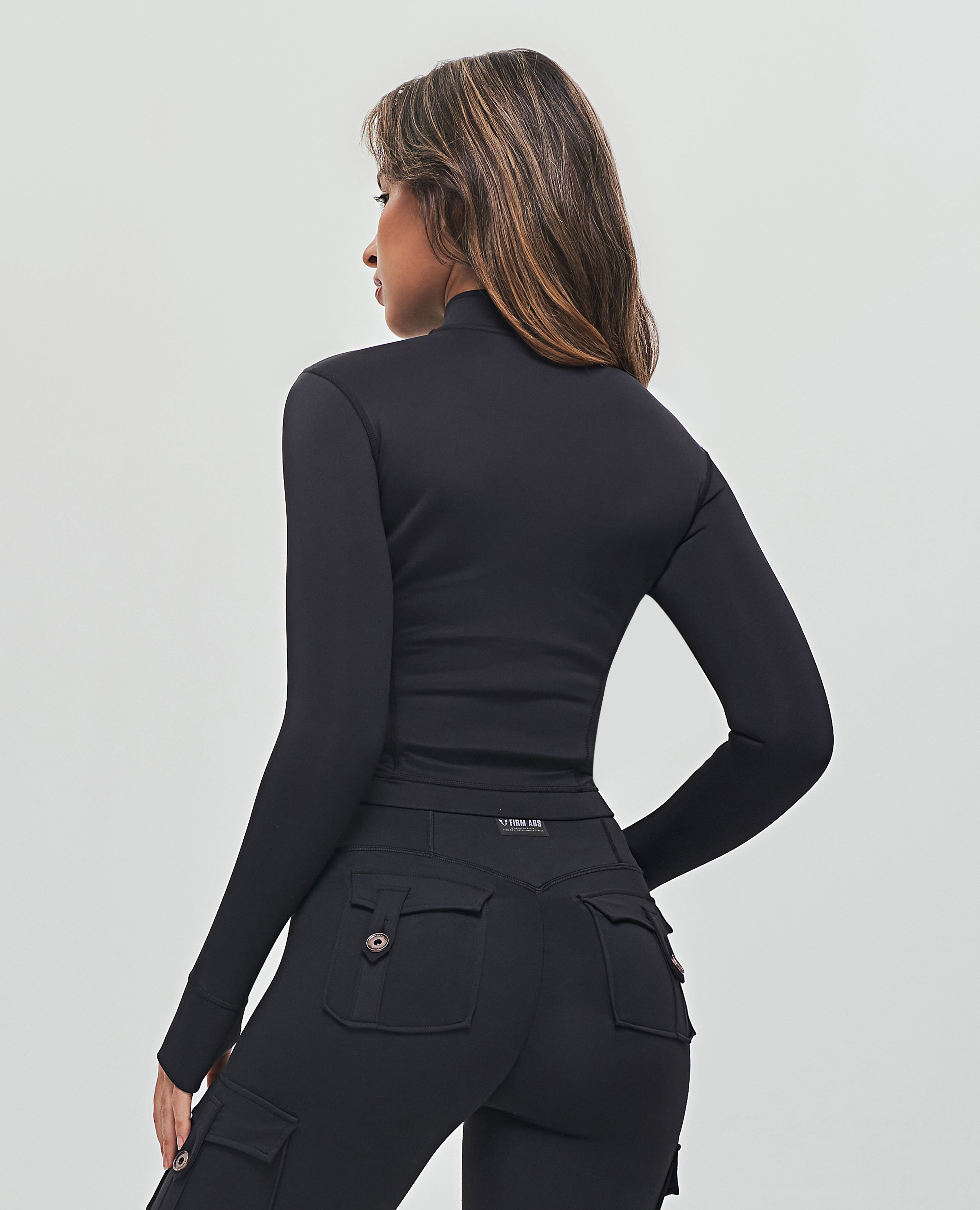 FlexFit – Kurze Jacke mit Reißverschluss – Schwarz