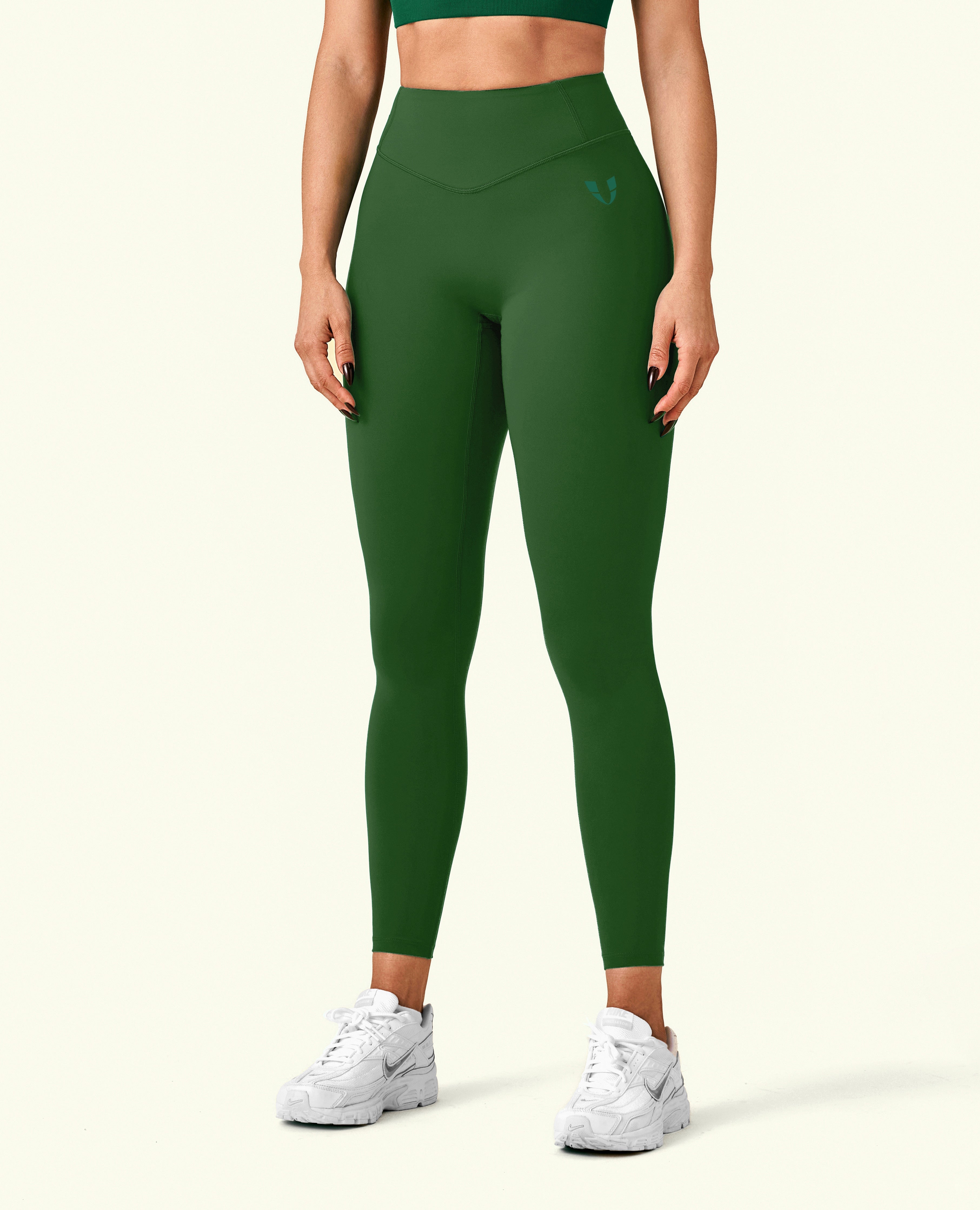 Active High Waist Leggings - Dark Green