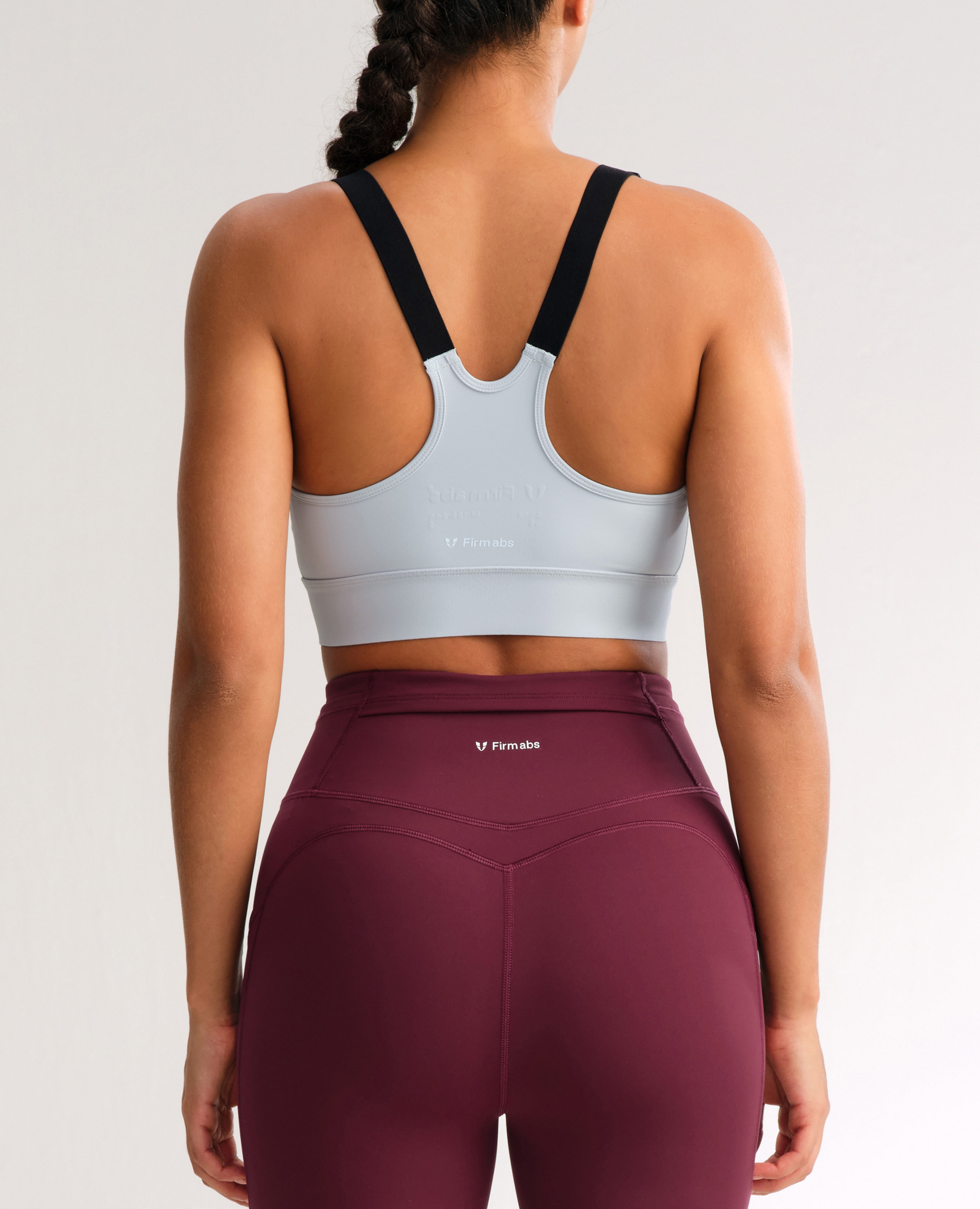 Zip Up High Support Active Bra - Gray