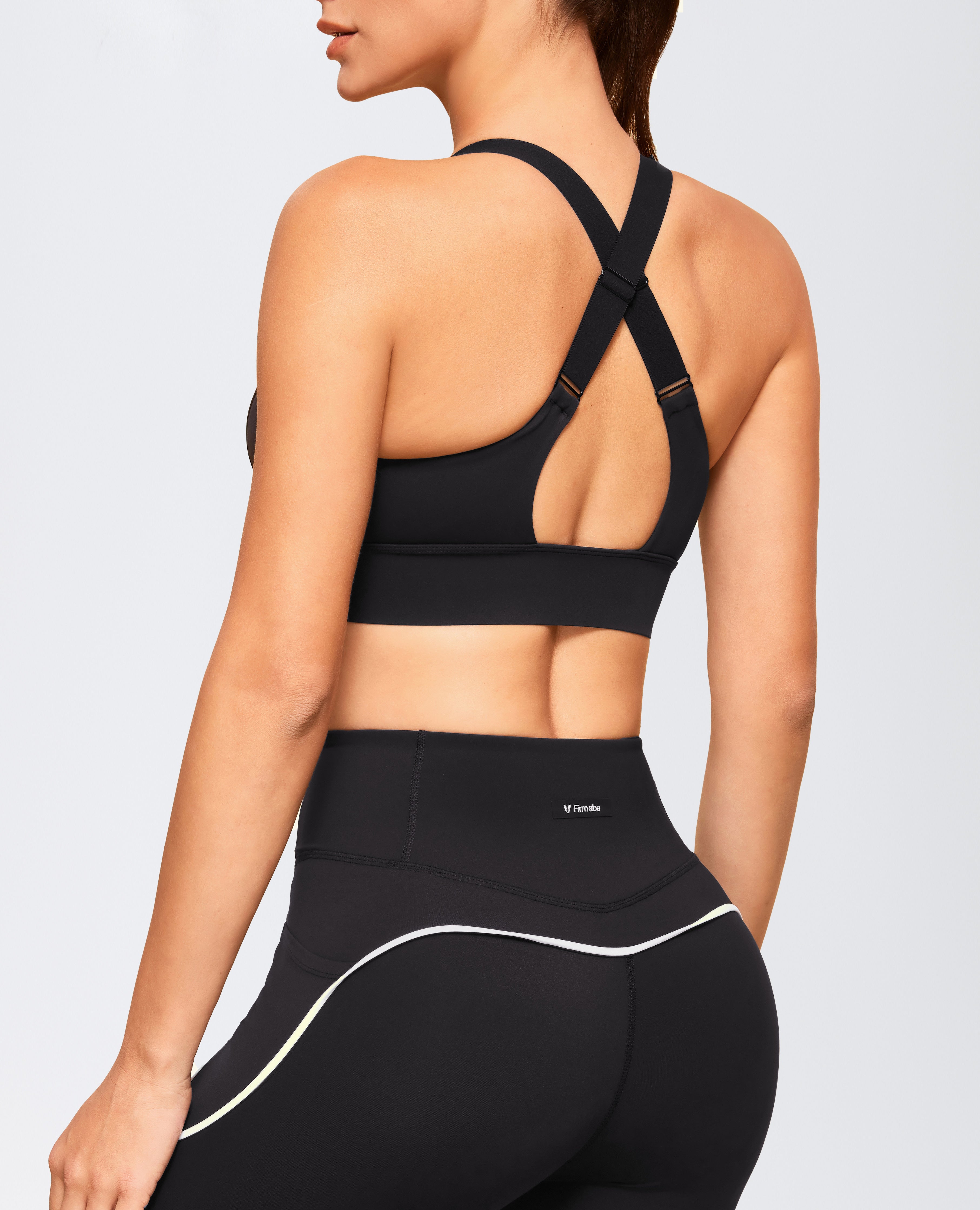 Energy Zip Front High Support Sports Bra - Black