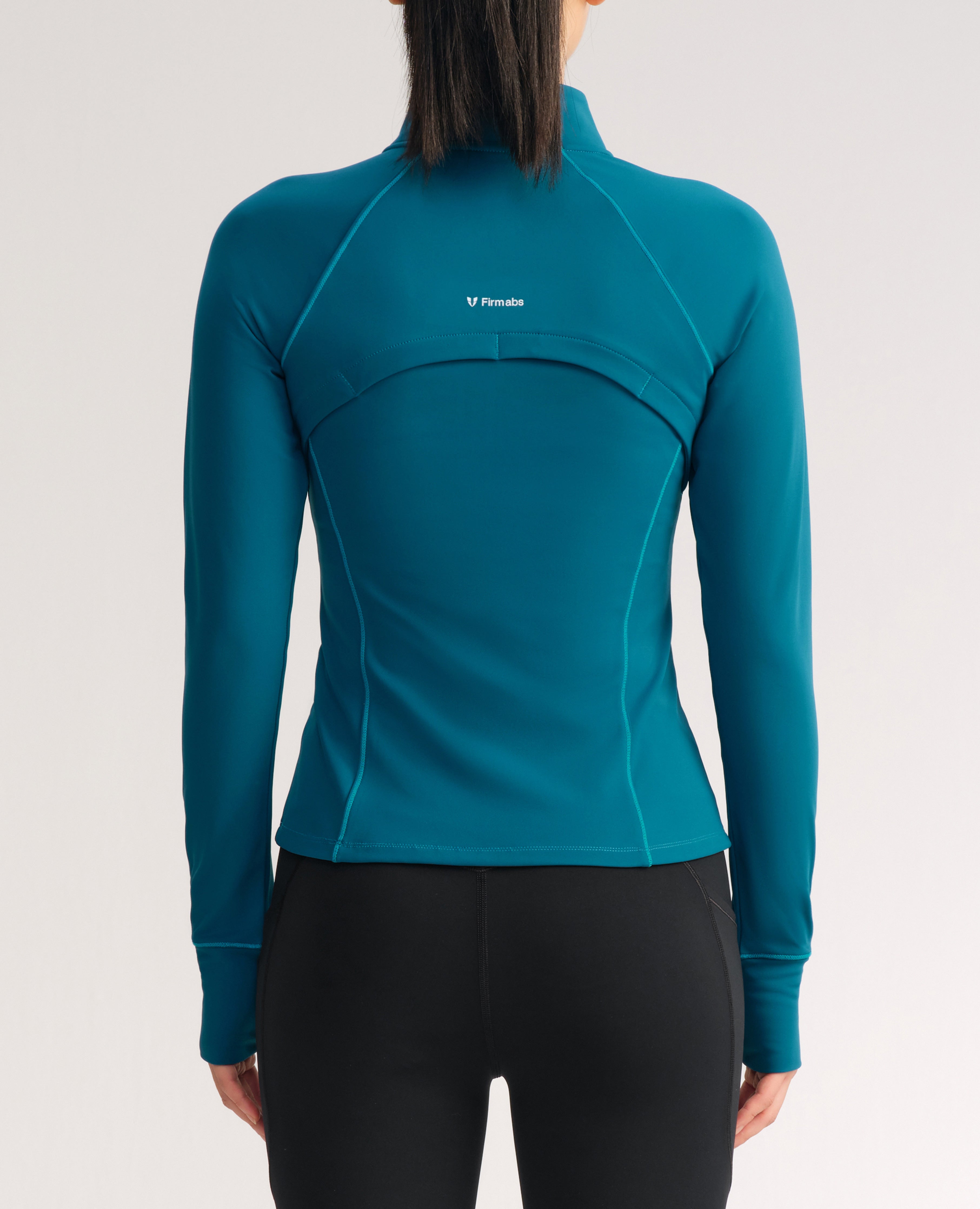 Slim Fit Thin Fleece Athletic Jacket - Peacock Blue