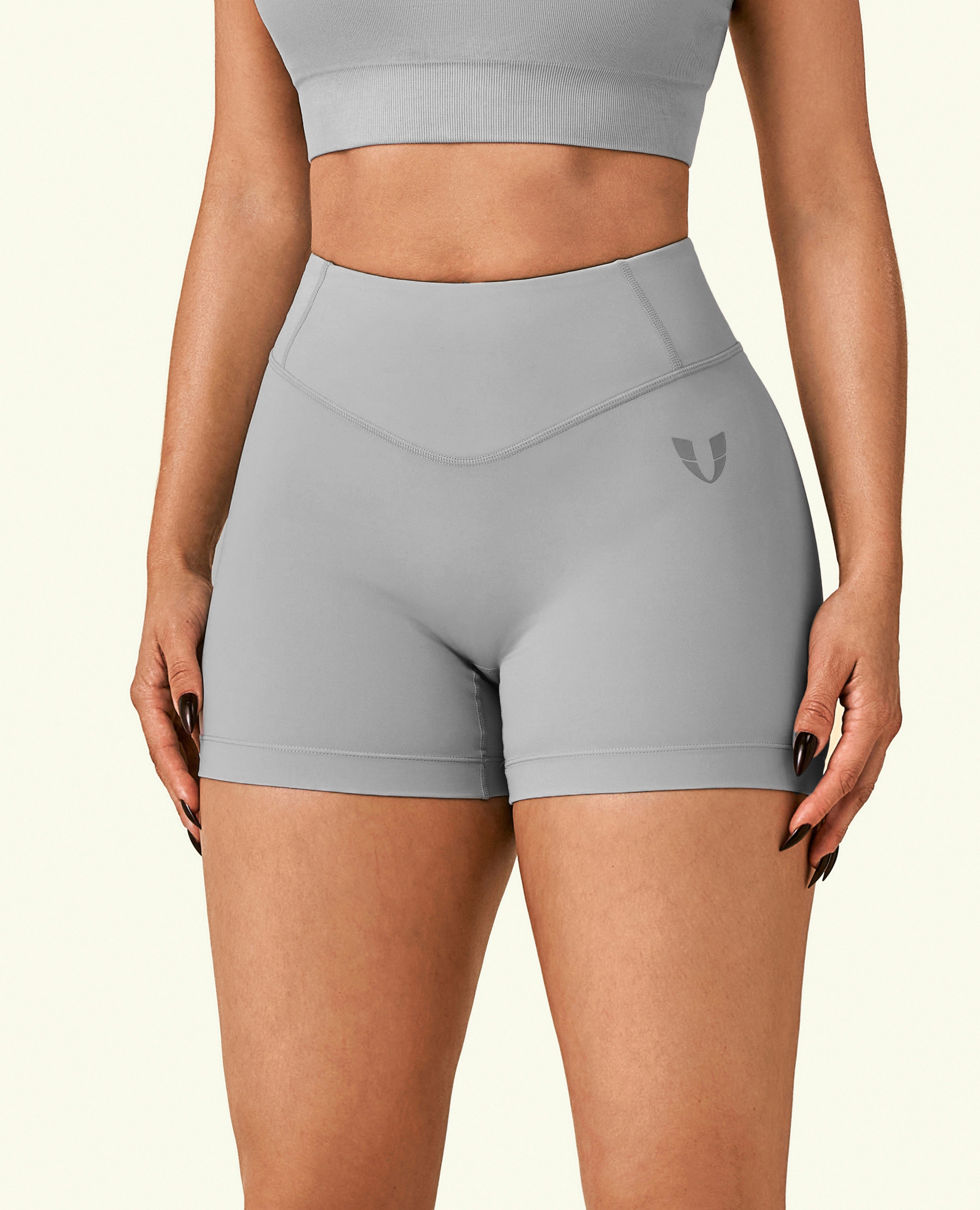 Vital High Waist Shorts - Cement Grey