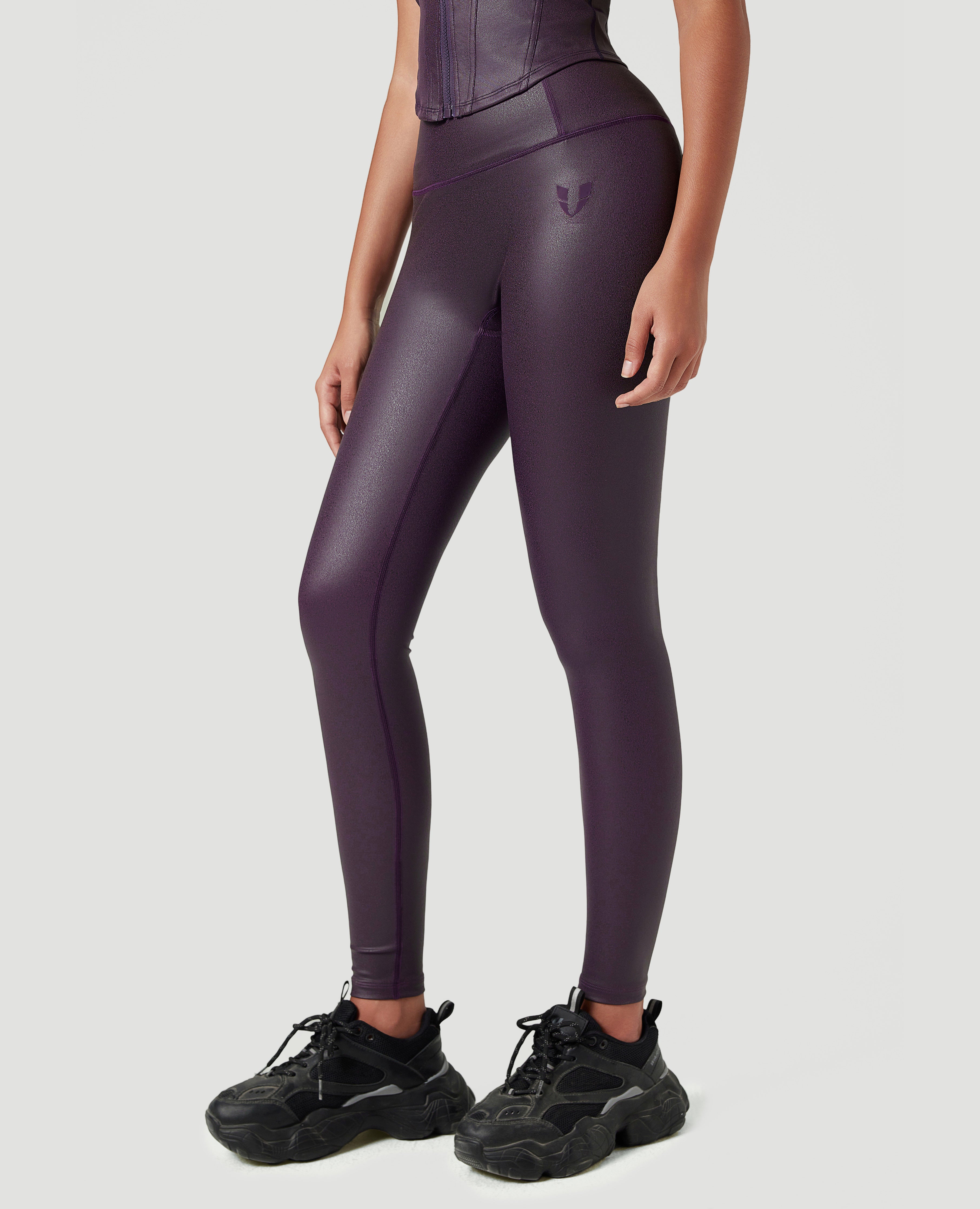 Breathable & Sculpting Faux Leather Pocket Leggings