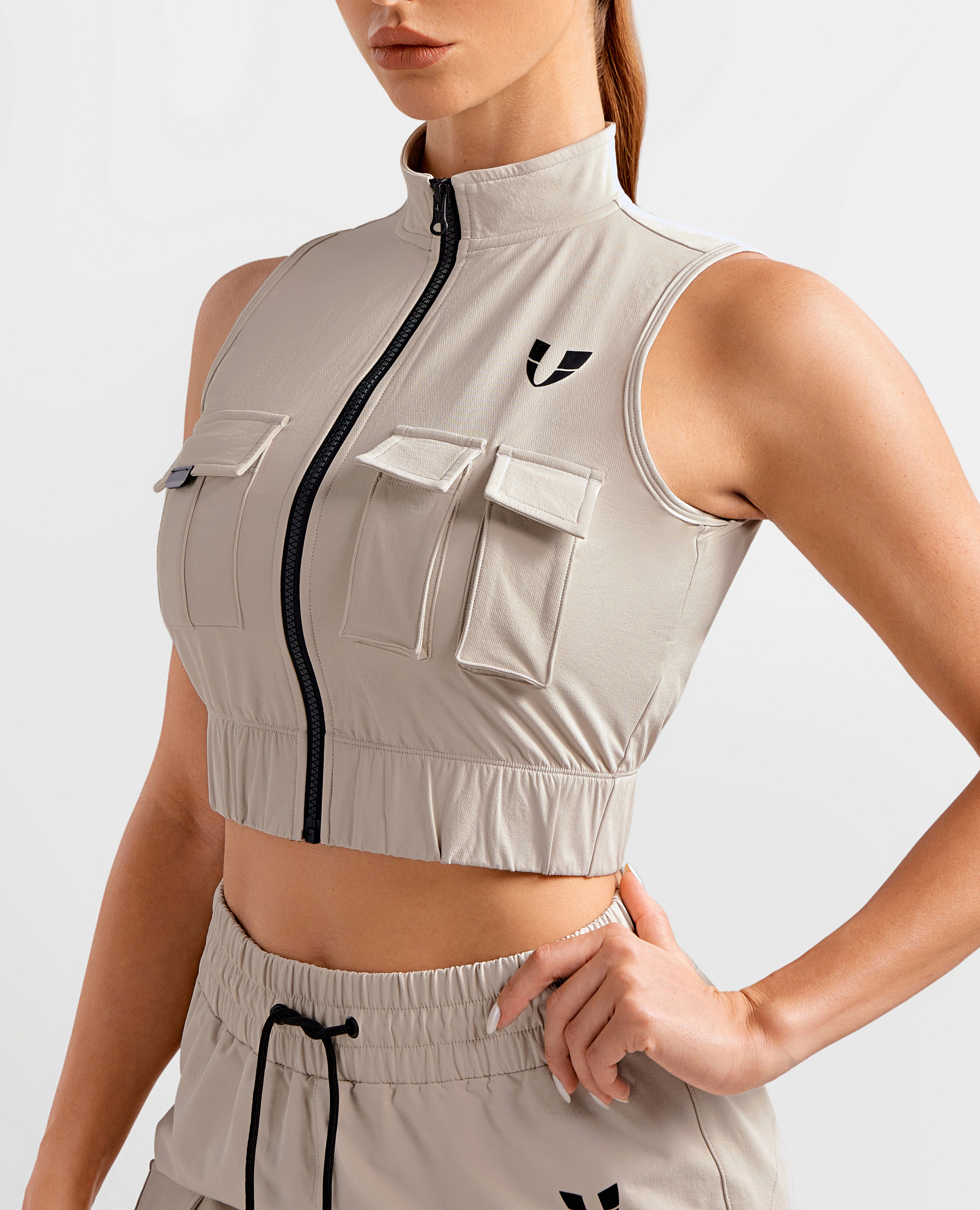 Cargo Power Moto top - Apricot Gray
