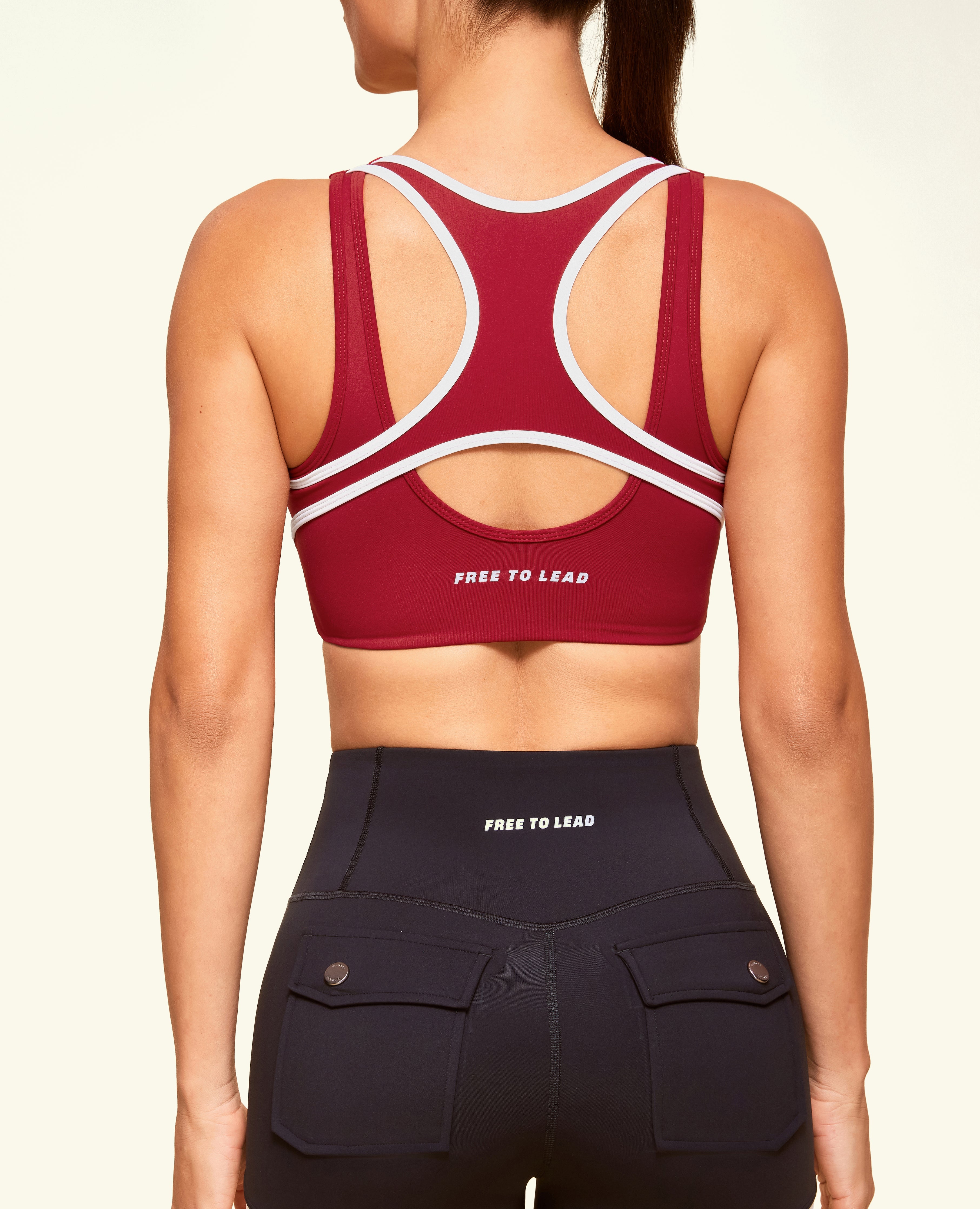 Hollow Active Sports Bra - Red Cranberry