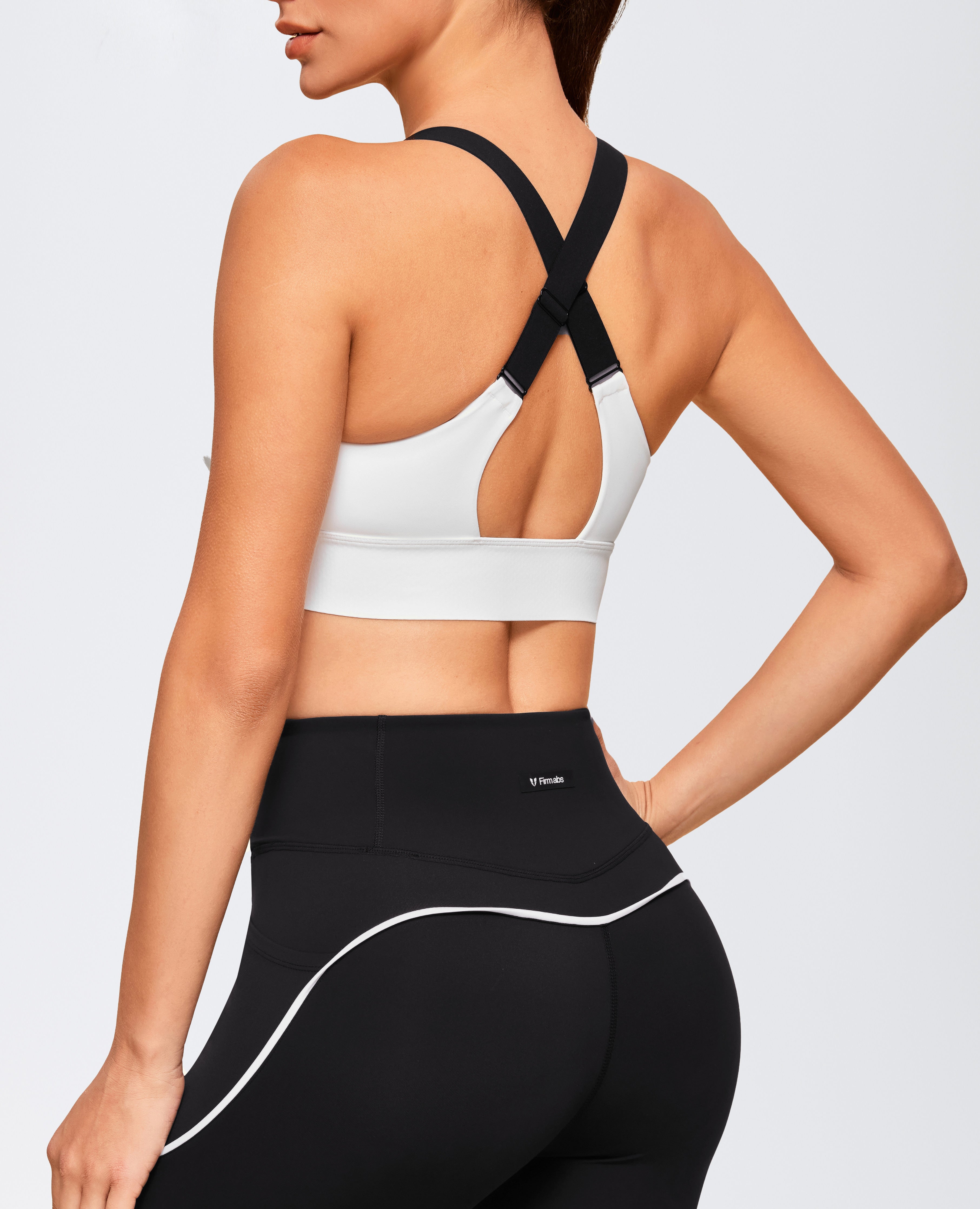 Energy Zip Front High Support Sports Bra - White