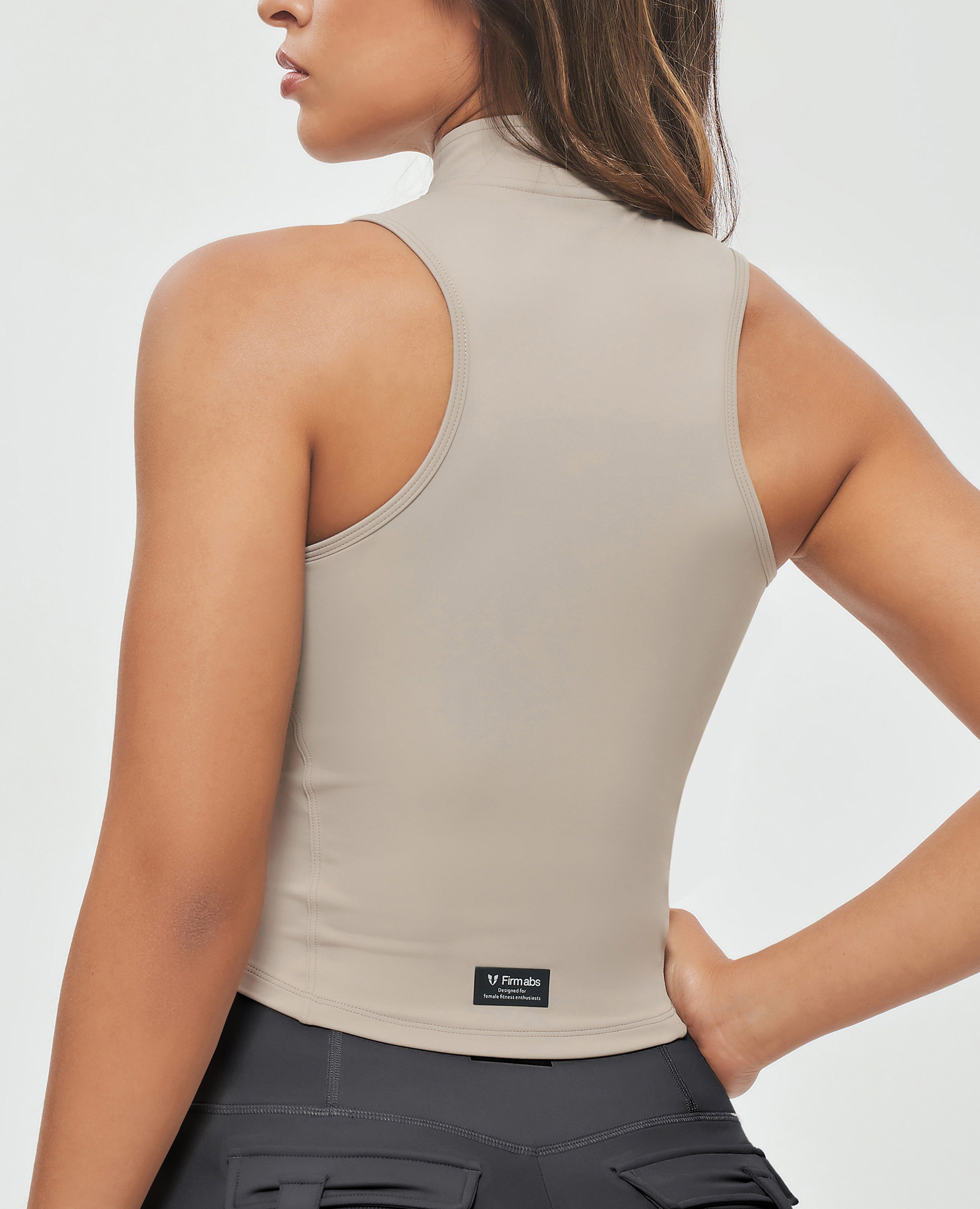 ジップアップ貨物タンク - カーキ