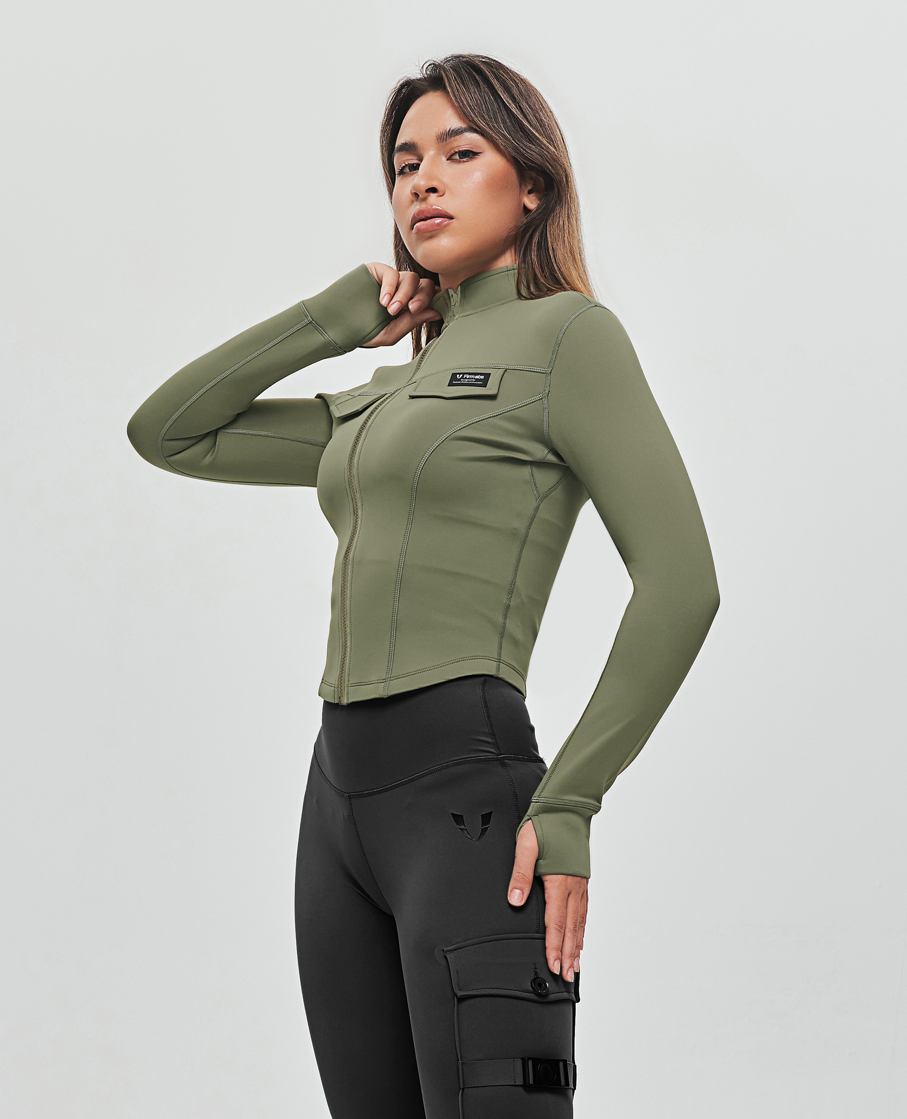 Cropped Cargo Jacket - Green