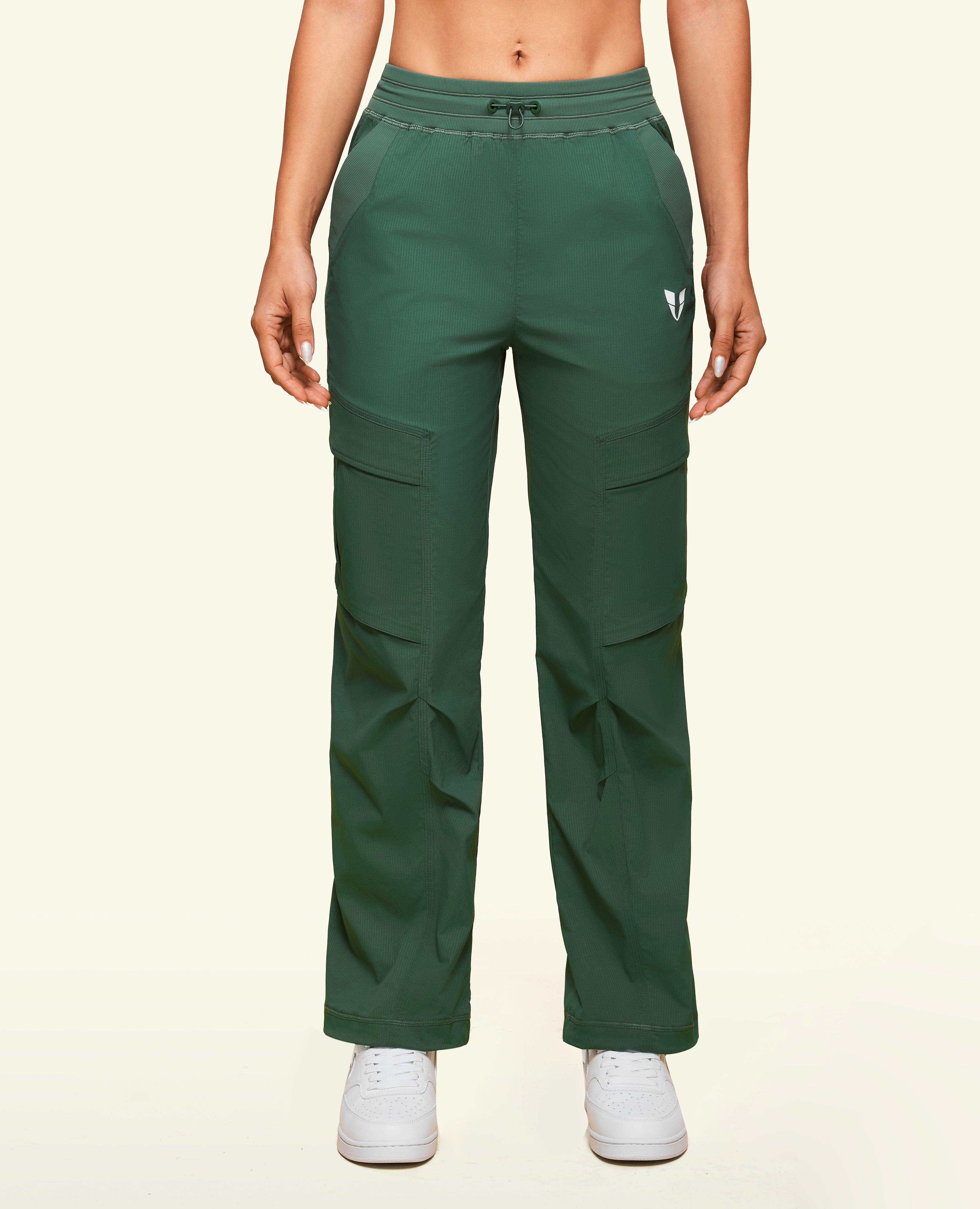 Pantalon de poche à cordon en forme de poche - vert cuivre gris