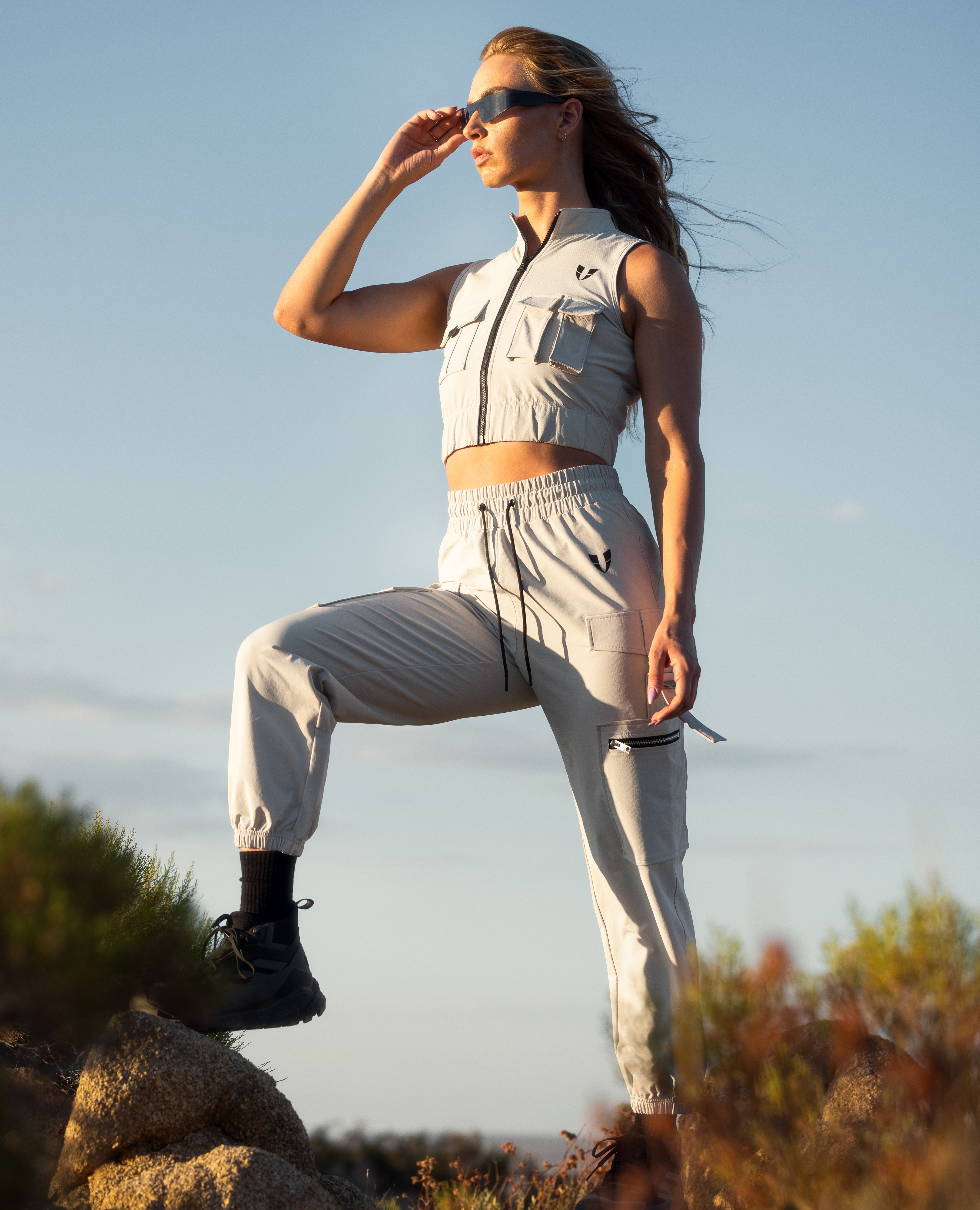 Lose Fit Frachthose - Aprikosengrau