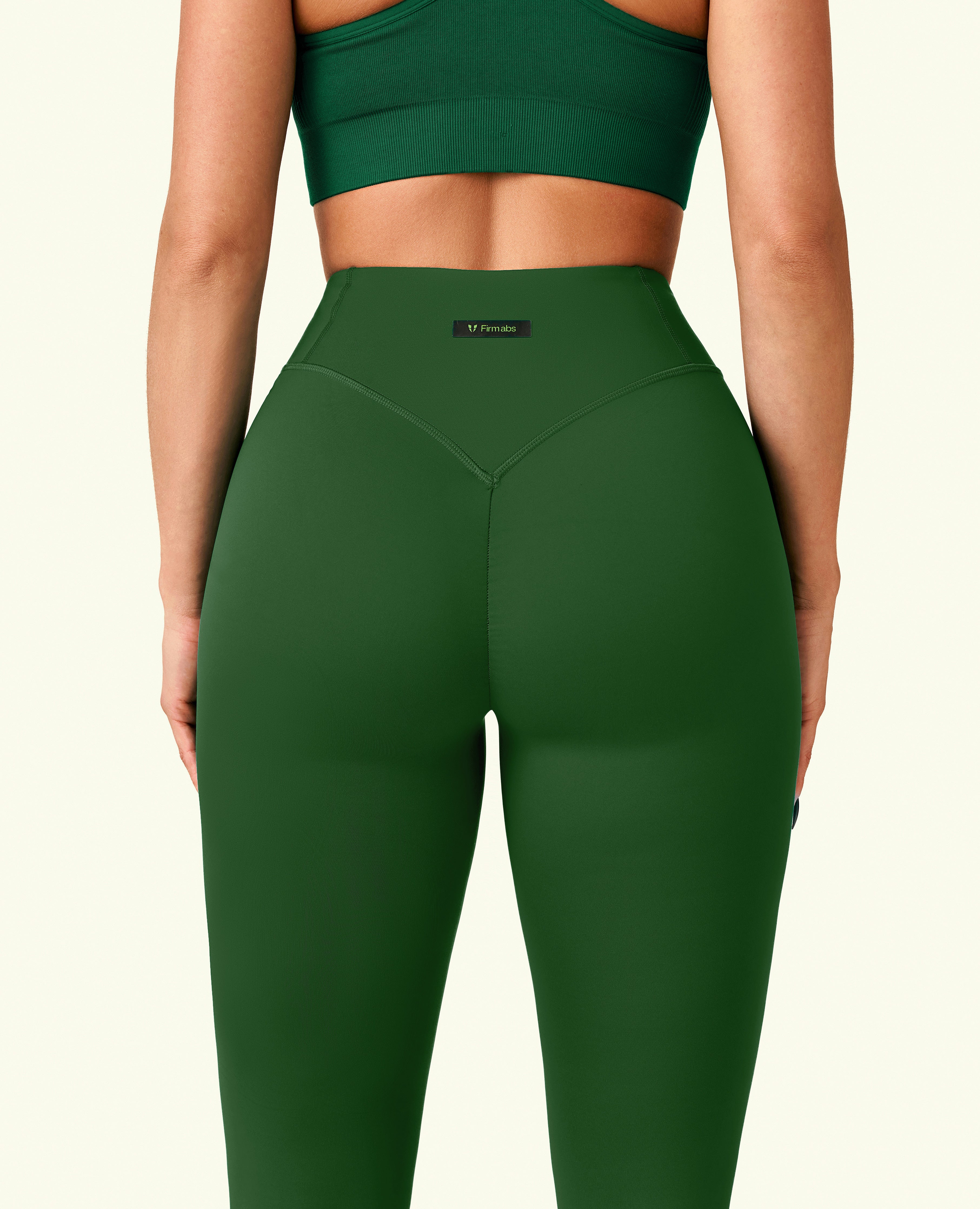 Active High Waist Leggings - Dark Green