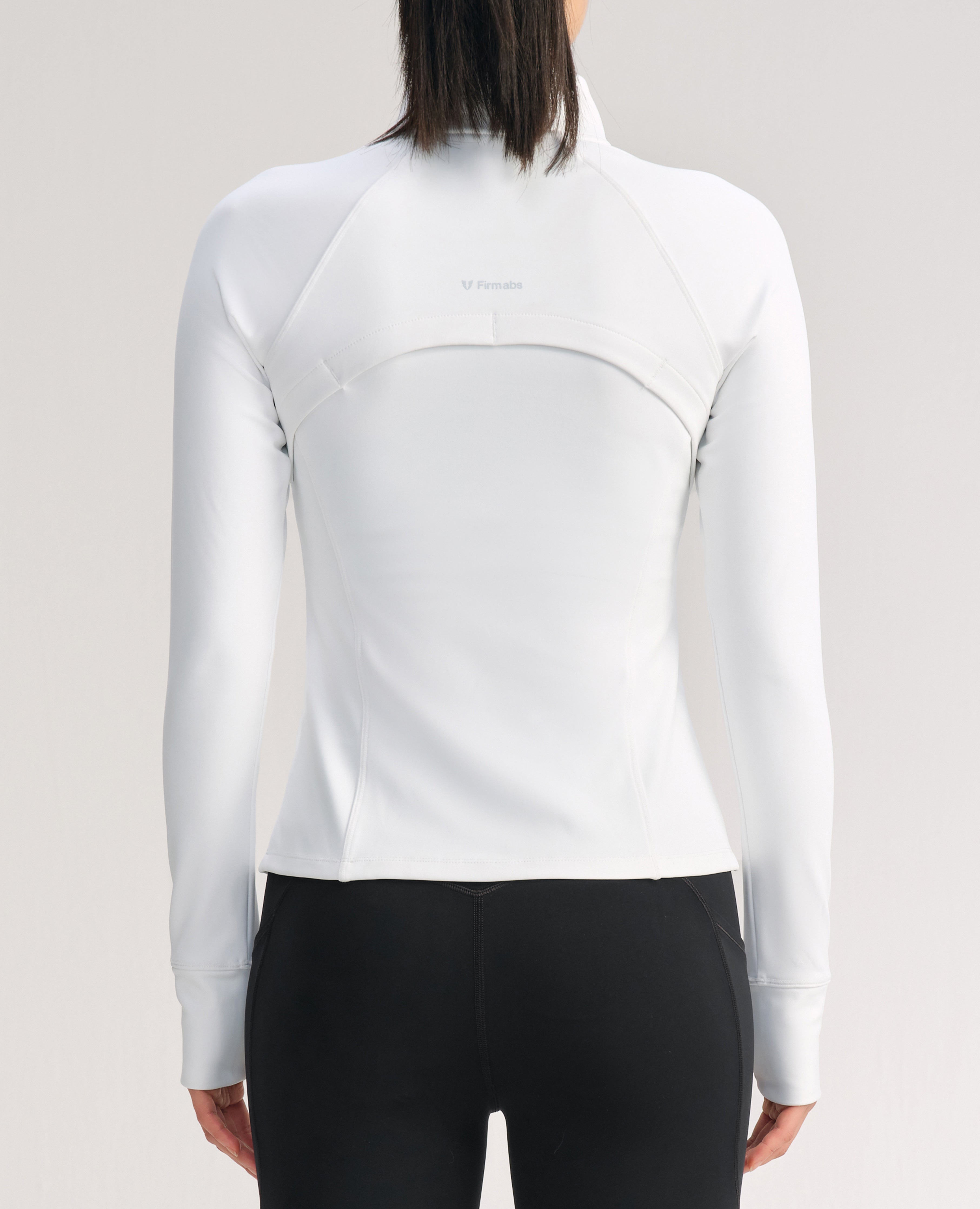 Slim Fit Thin Fleece Athletic Jacket - White