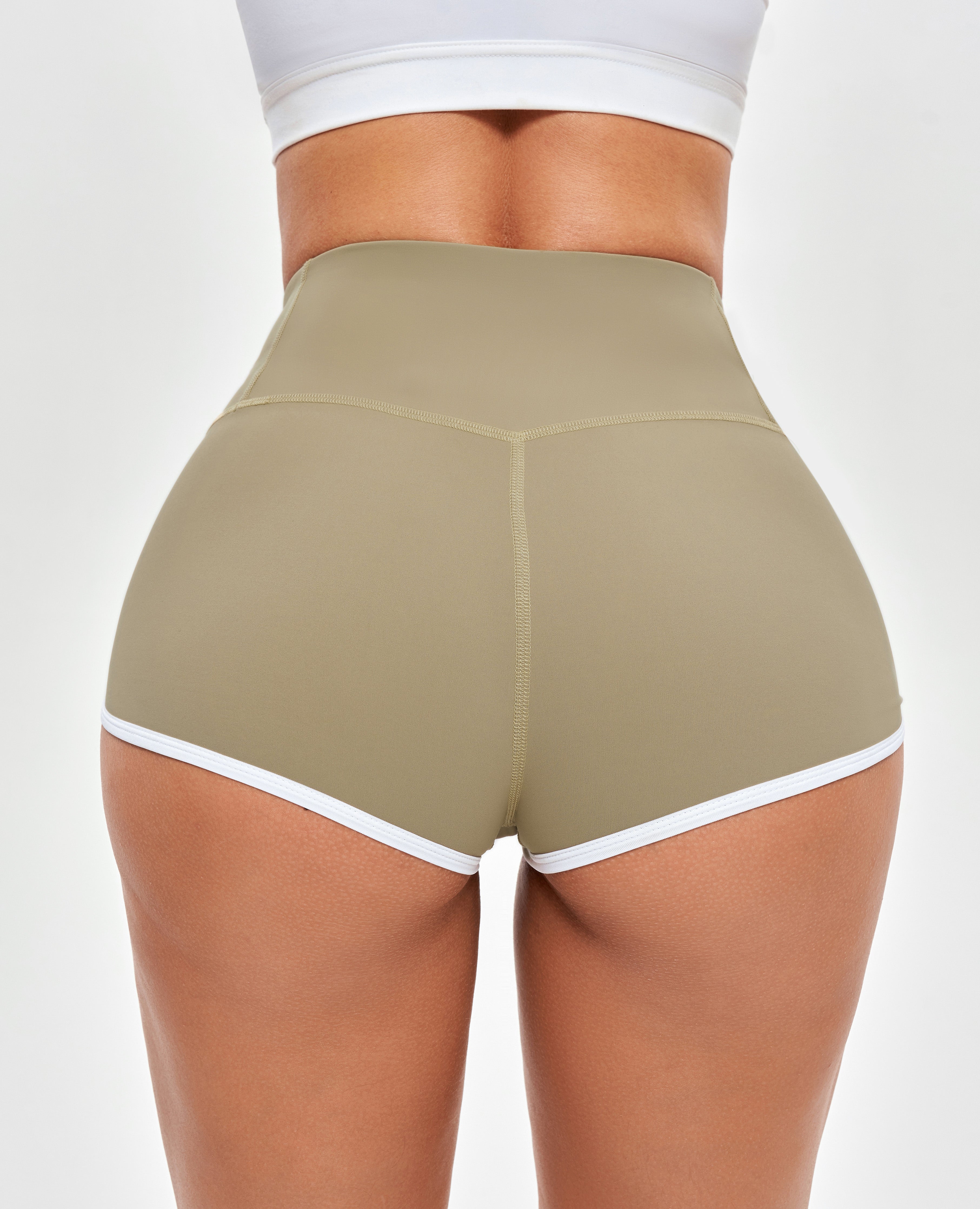 Short court à taille haute - beige