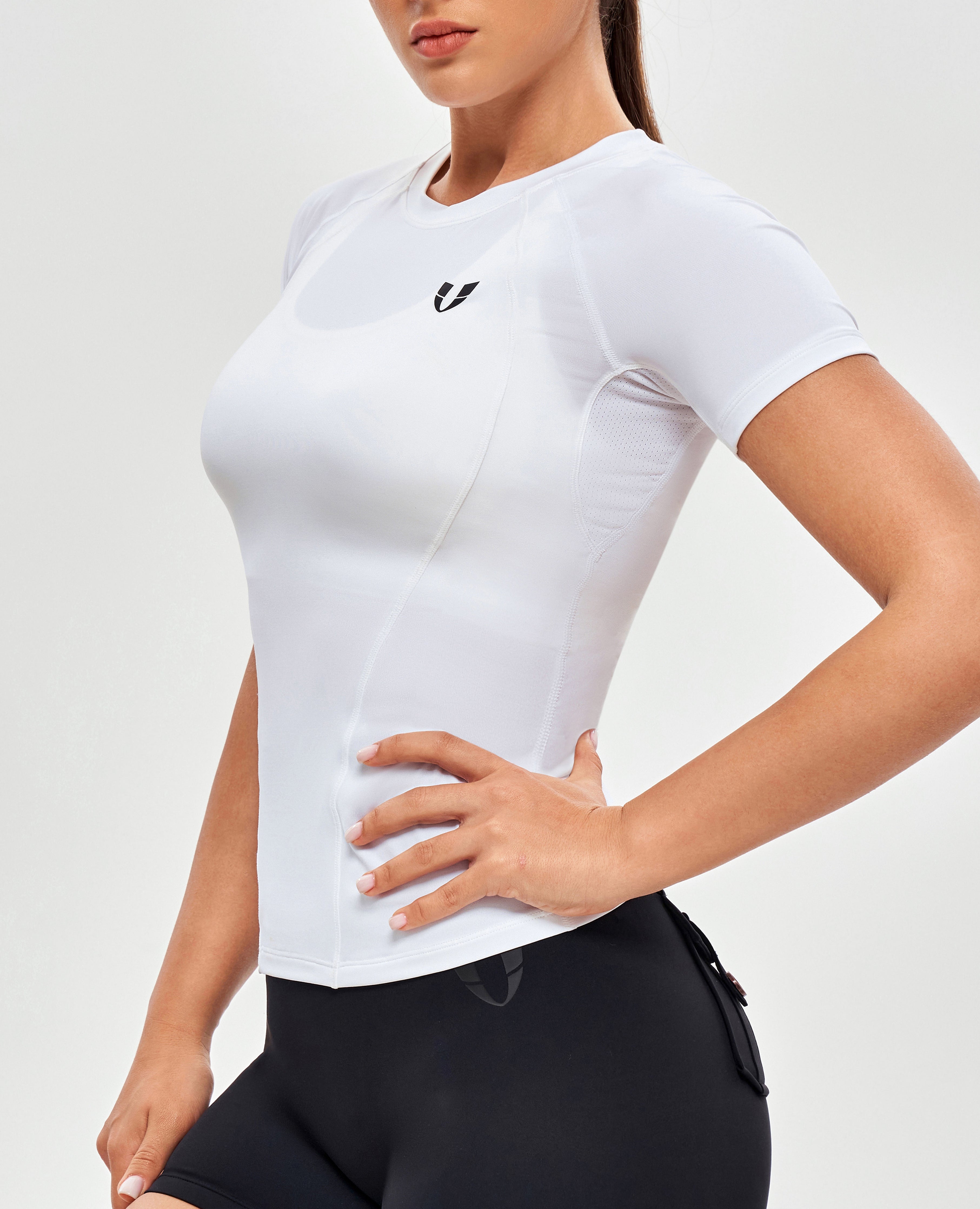 T-shirt sportif rond au cou - blanc