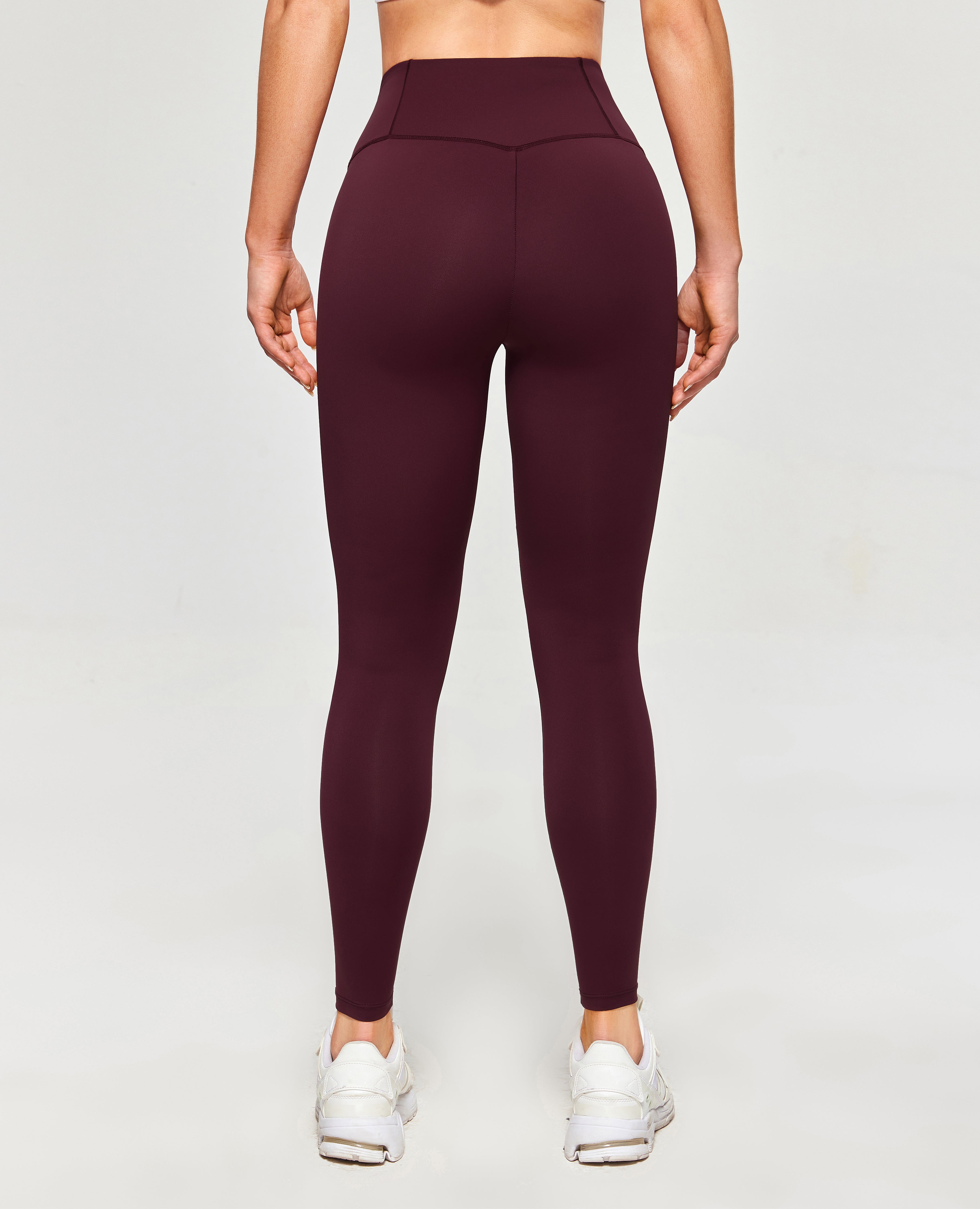 Firmabs High High Ware Compression 레깅스 - 다크 와인 빨간색