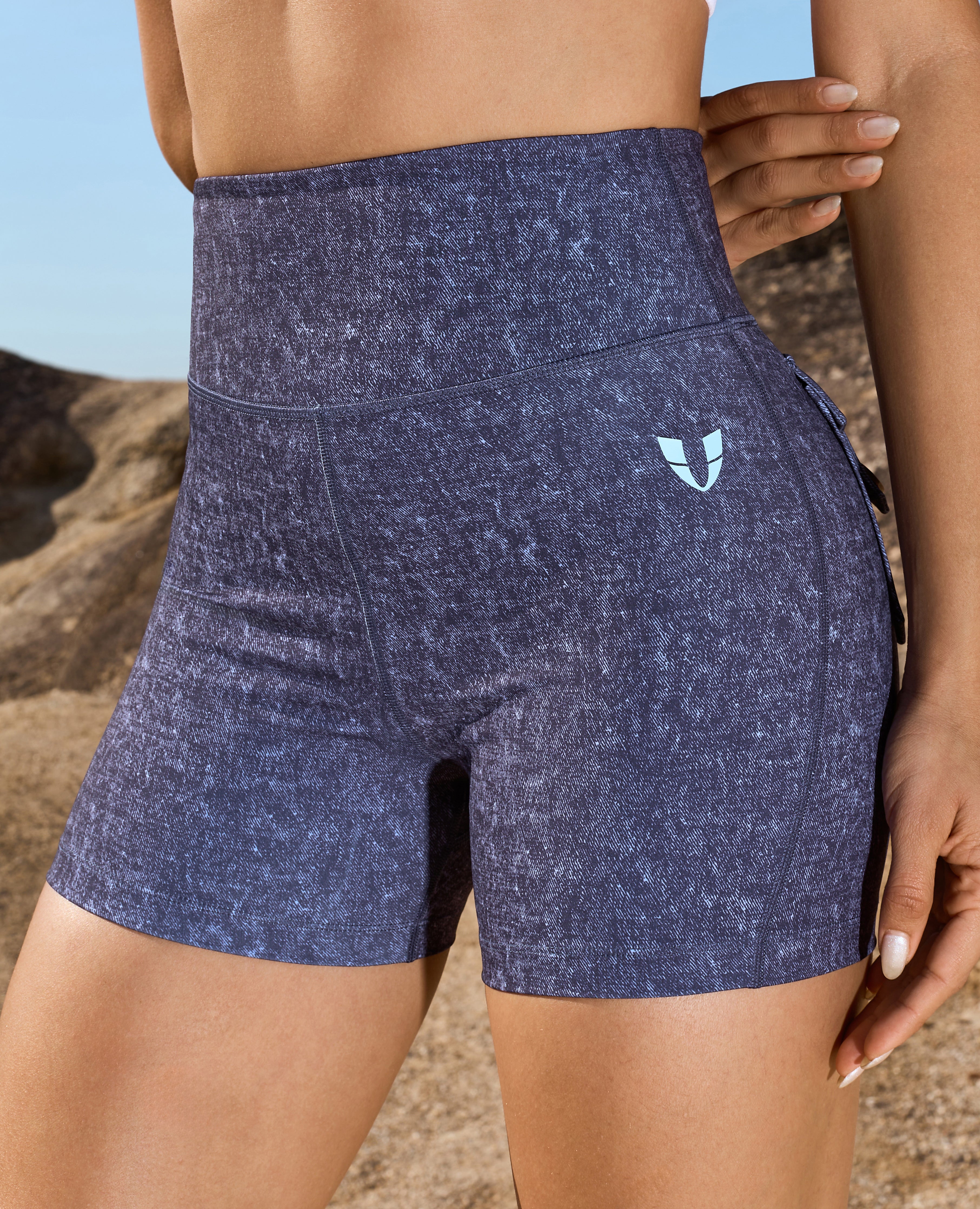 Shorts cortos de carga - Denim Azul