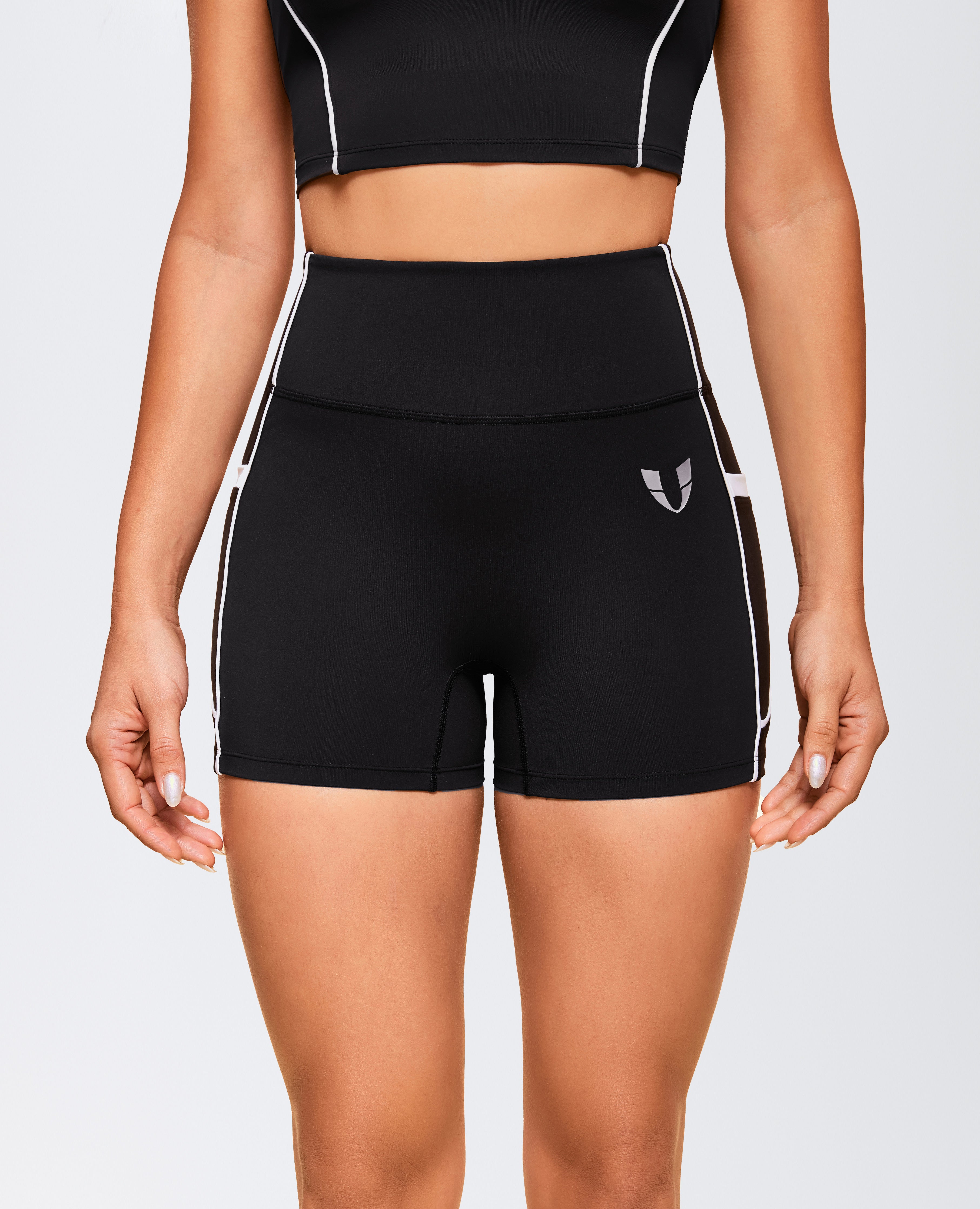 Butt Lift Pocket High Waist Shorts - Black