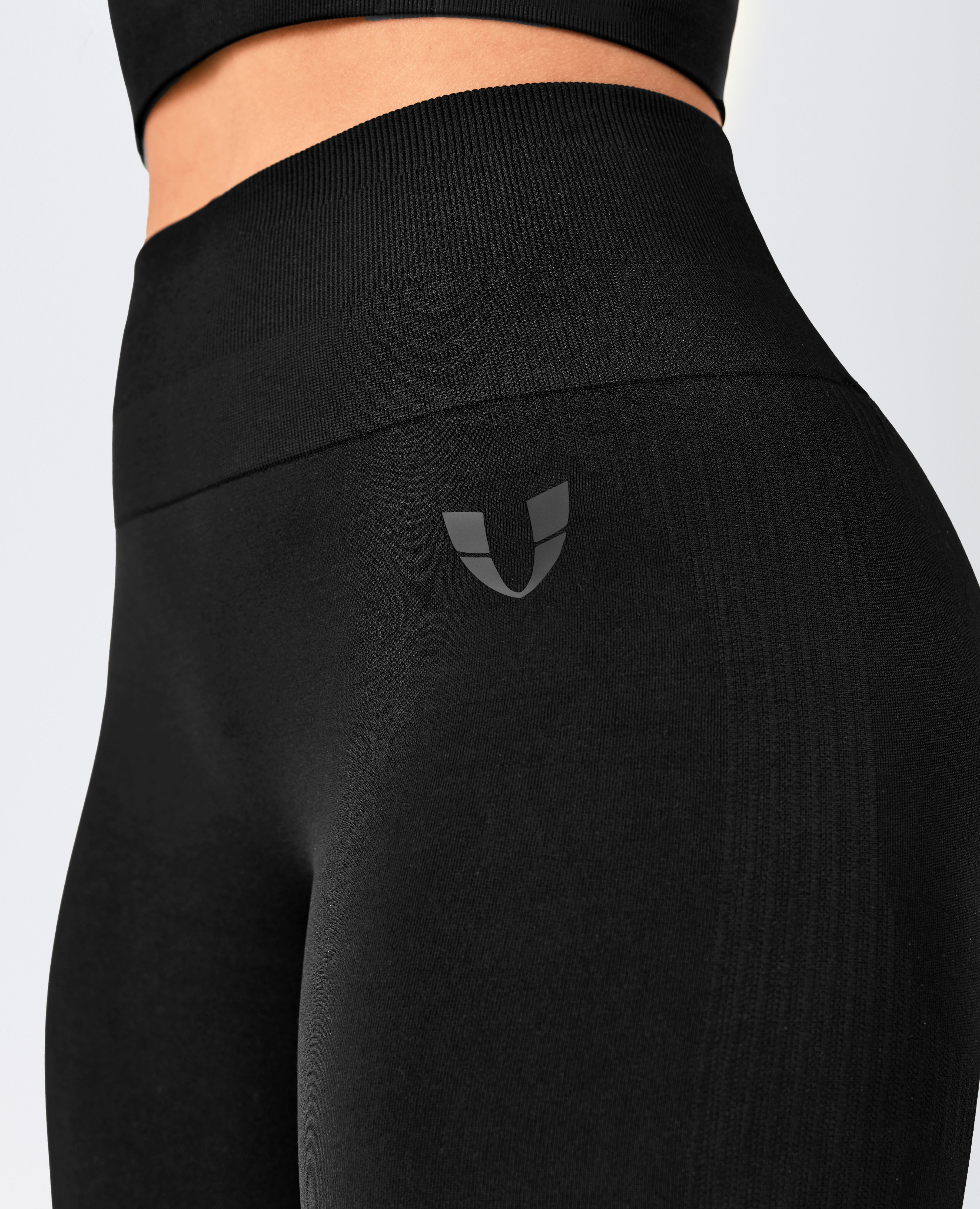 Ribbed Butt Lift Leggings - Black