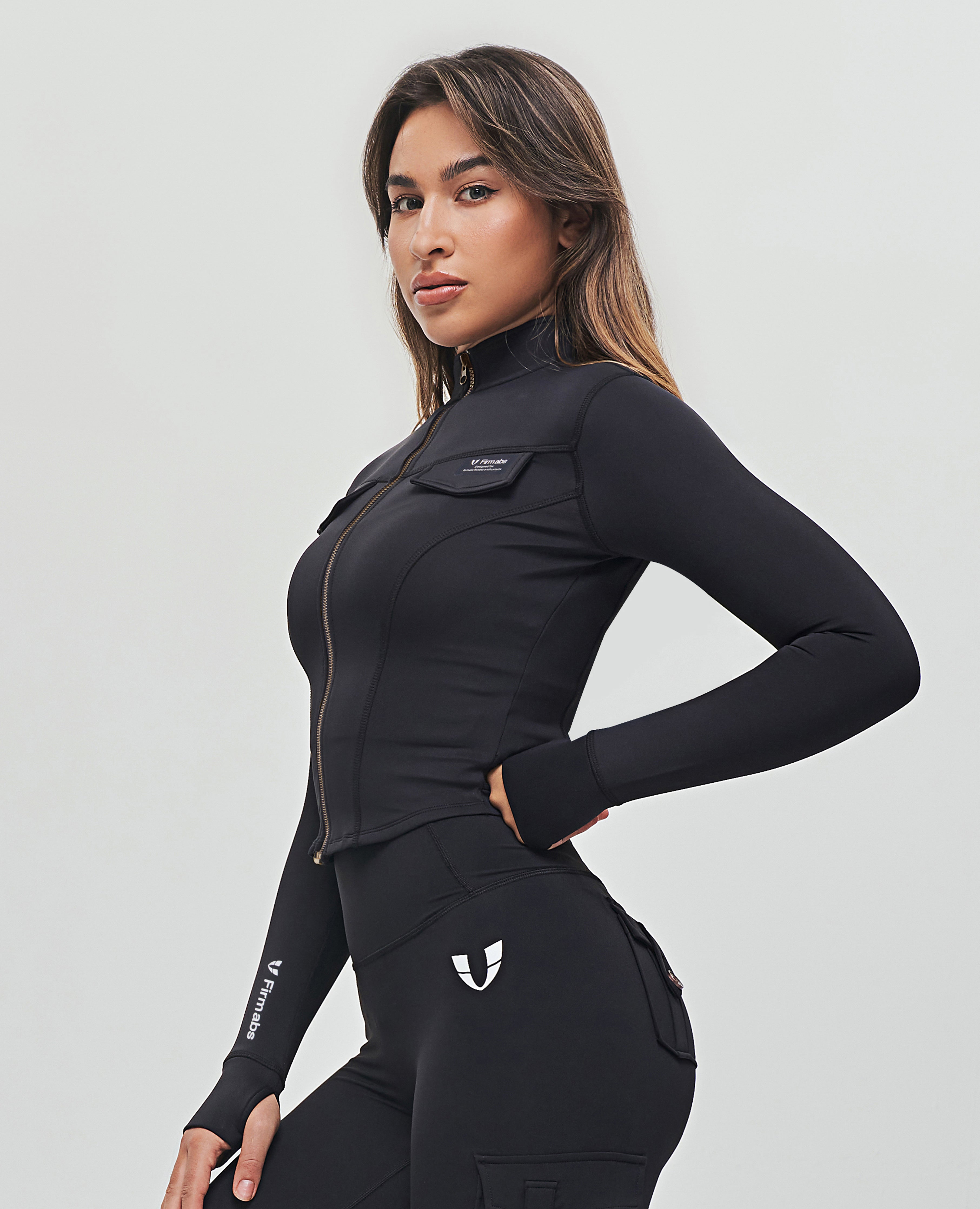 FlexFit – Kurze Jacke mit Reißverschluss – Schwarz