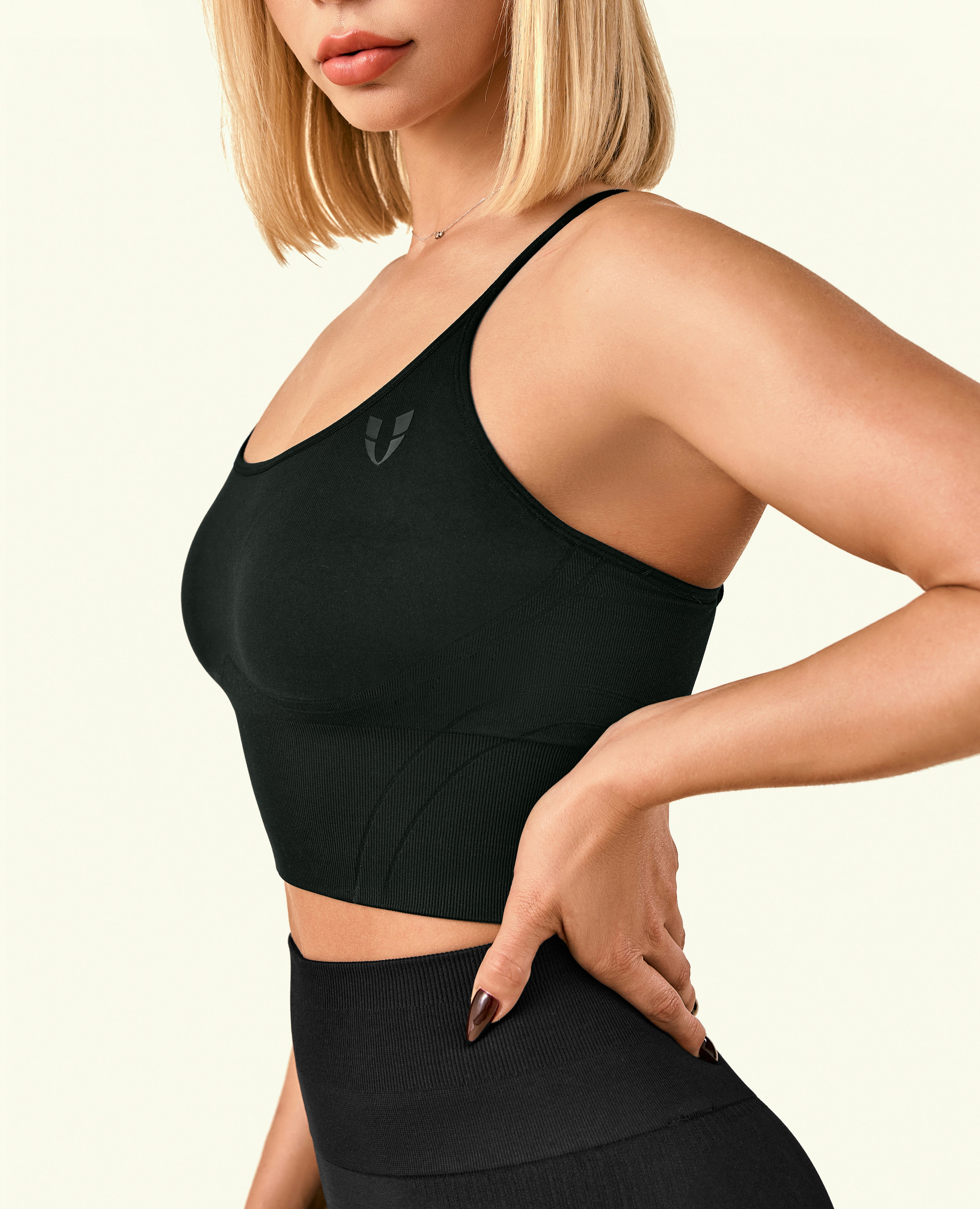 Energy Strait Strap Longline Top - Black