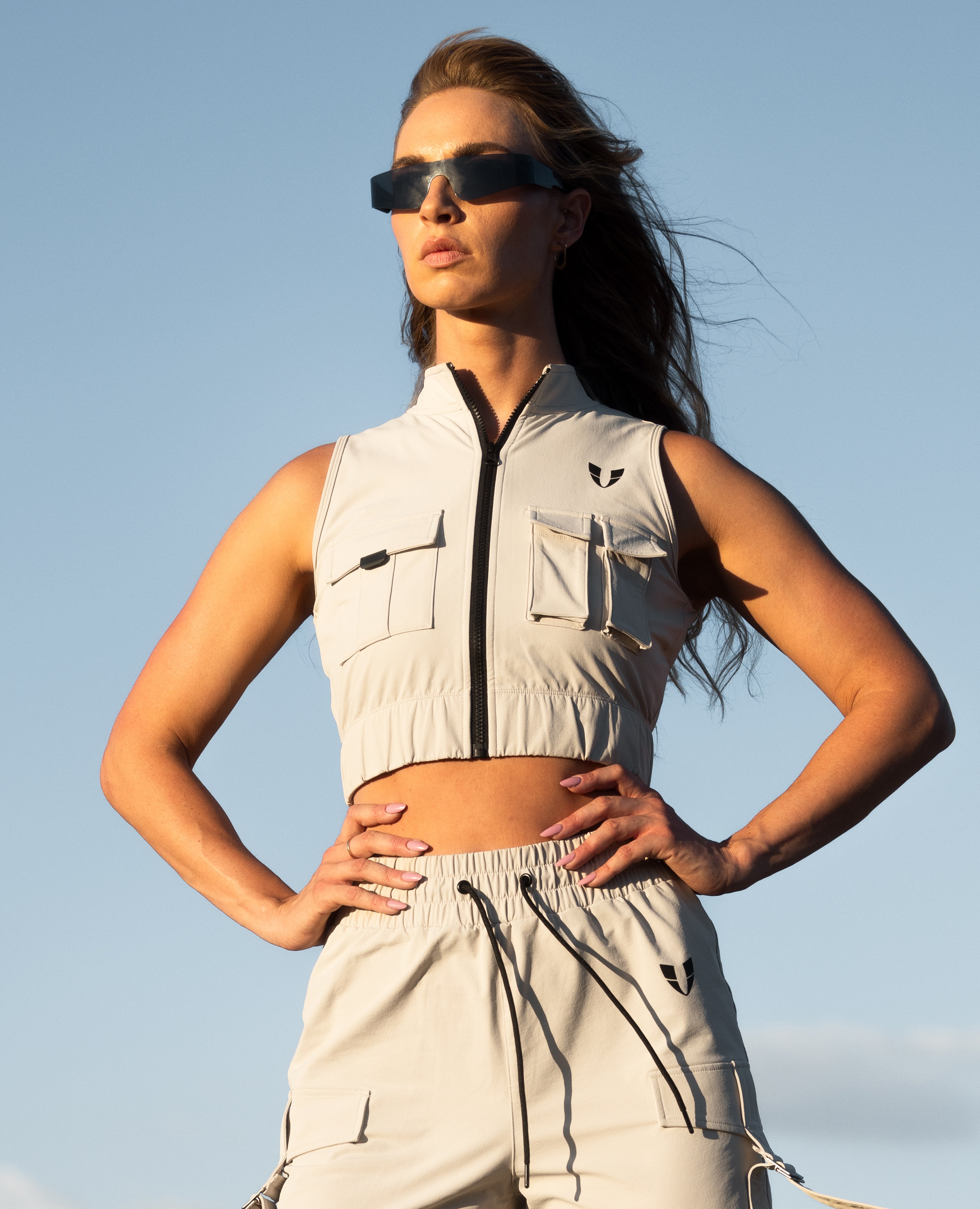 Cargo Power Moto top - Apricot Gray