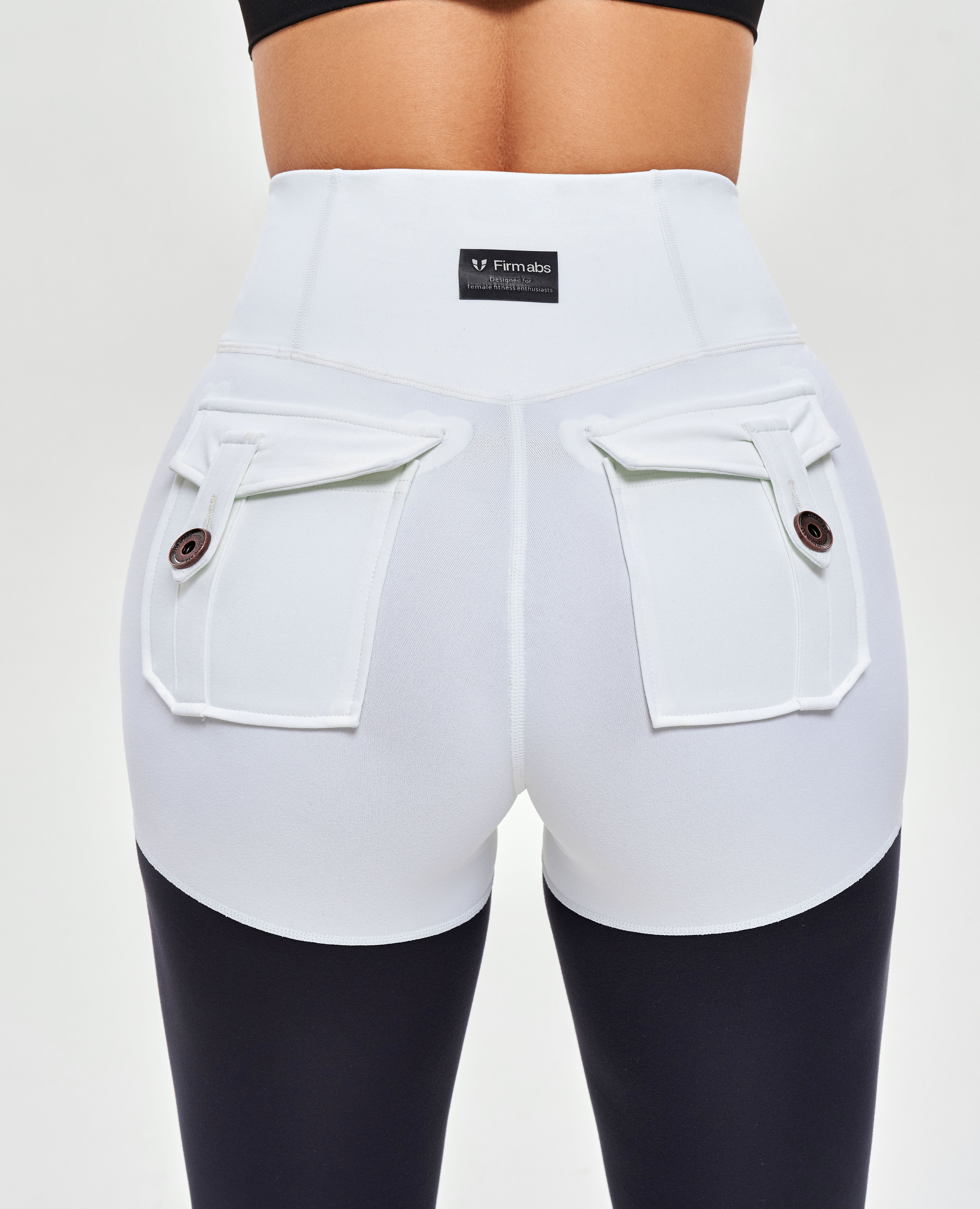 Leggings athlétiques cargo - noir et blanc