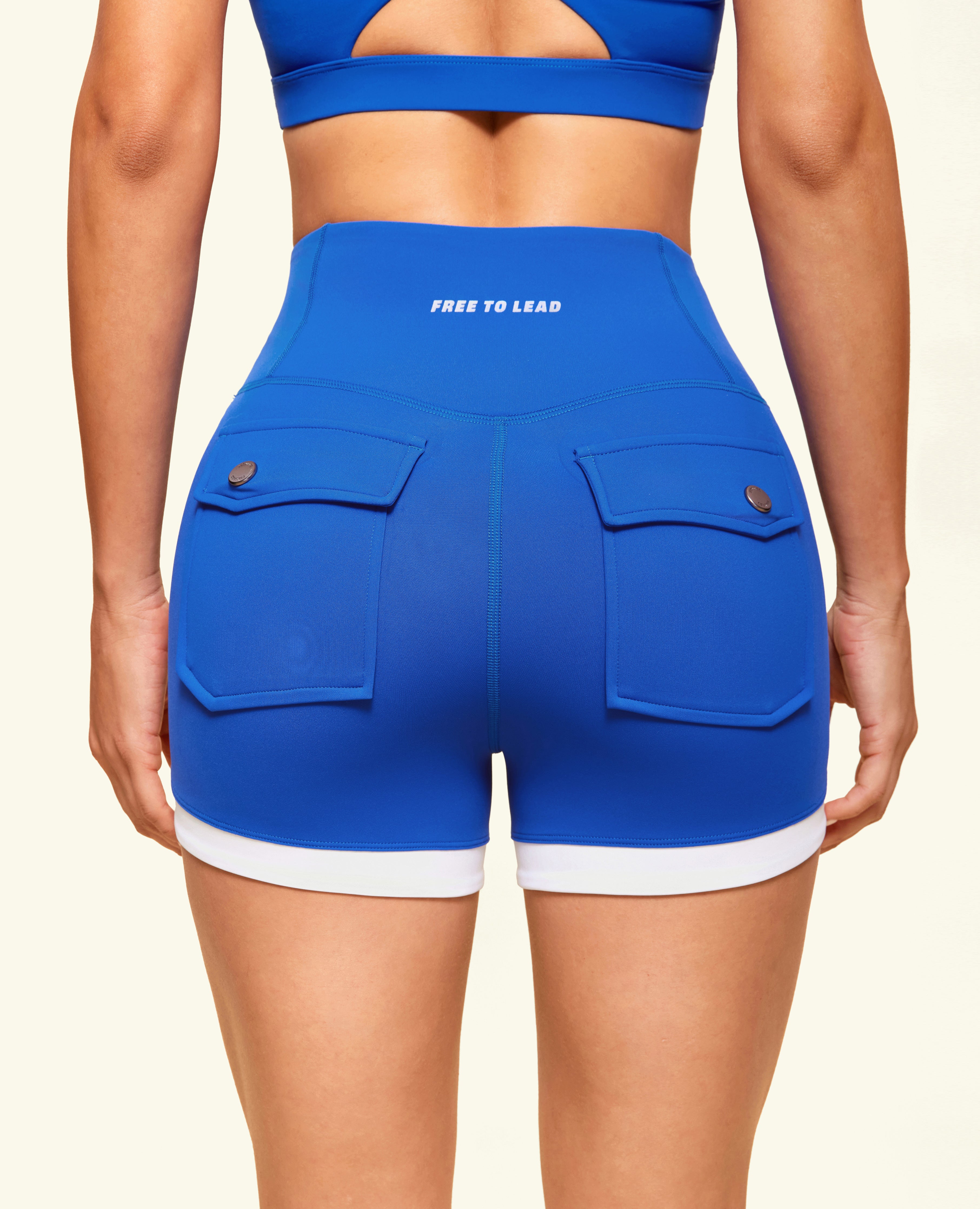 Everyday Pocket High Waist Shorts - Dark Blue