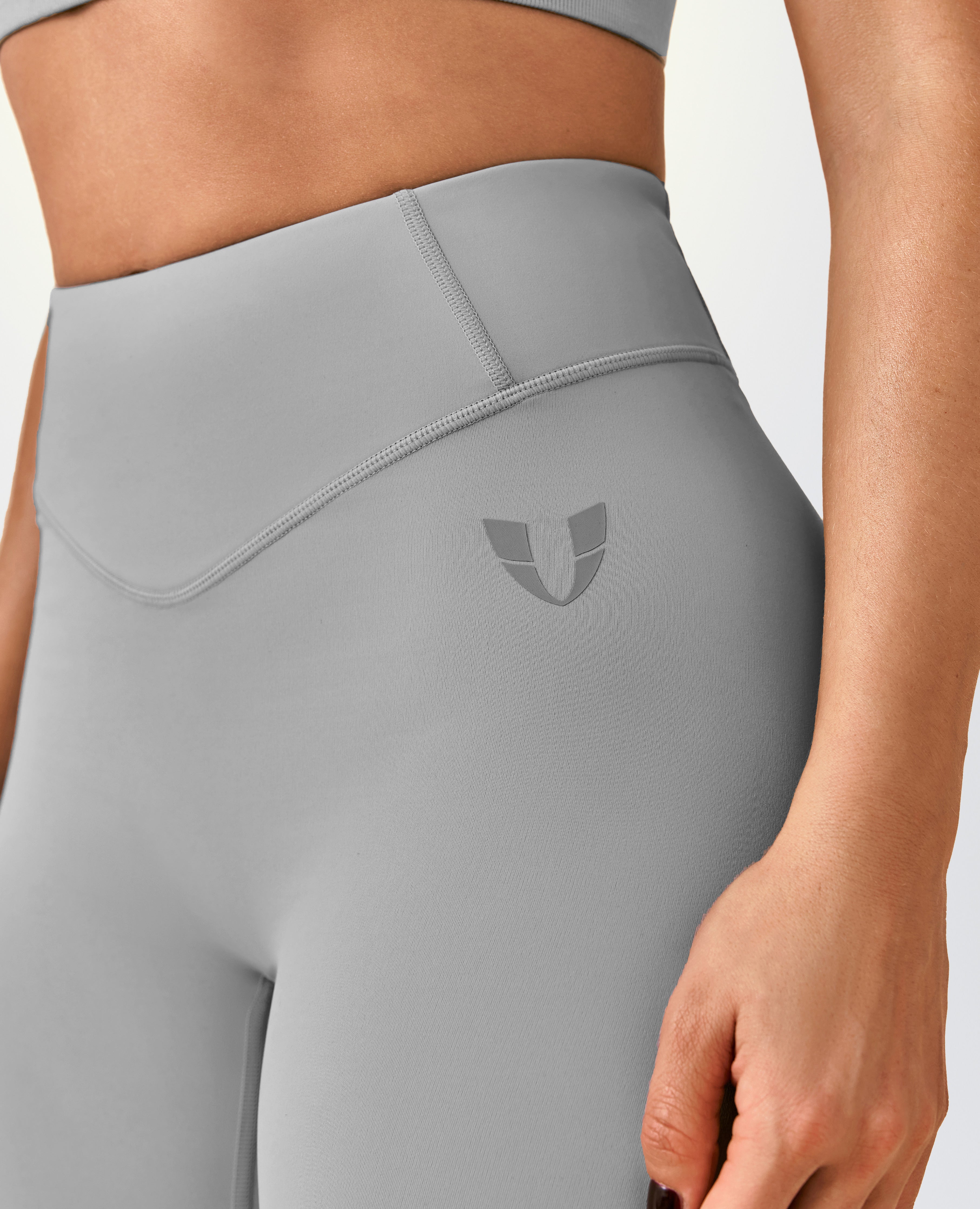 Leggings de Cintura Alta Activos - Gris Cemento