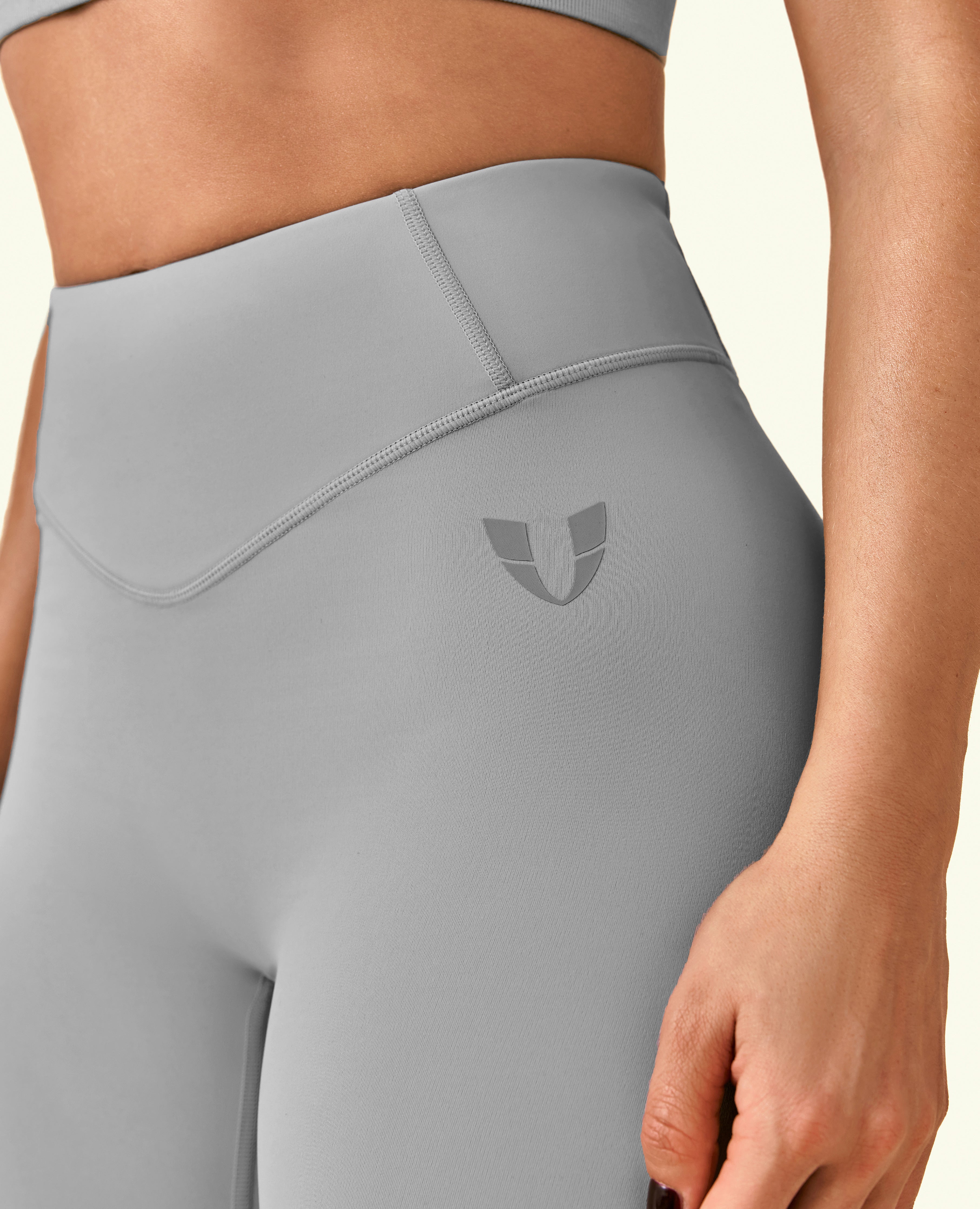Active High Waist Leggings - Cement Grey