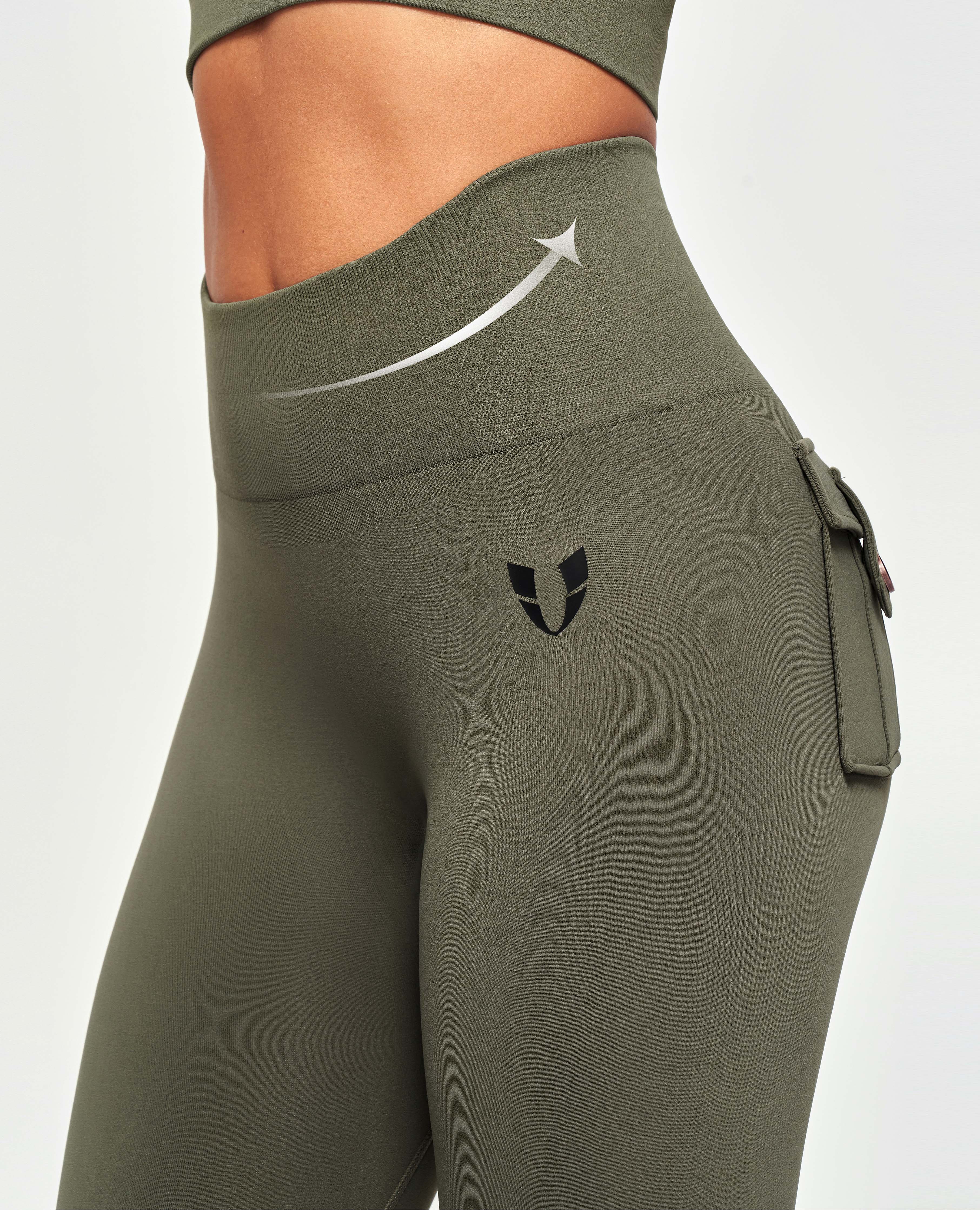 US Exclusive | Seamless Cargo Leggings - Olive Green