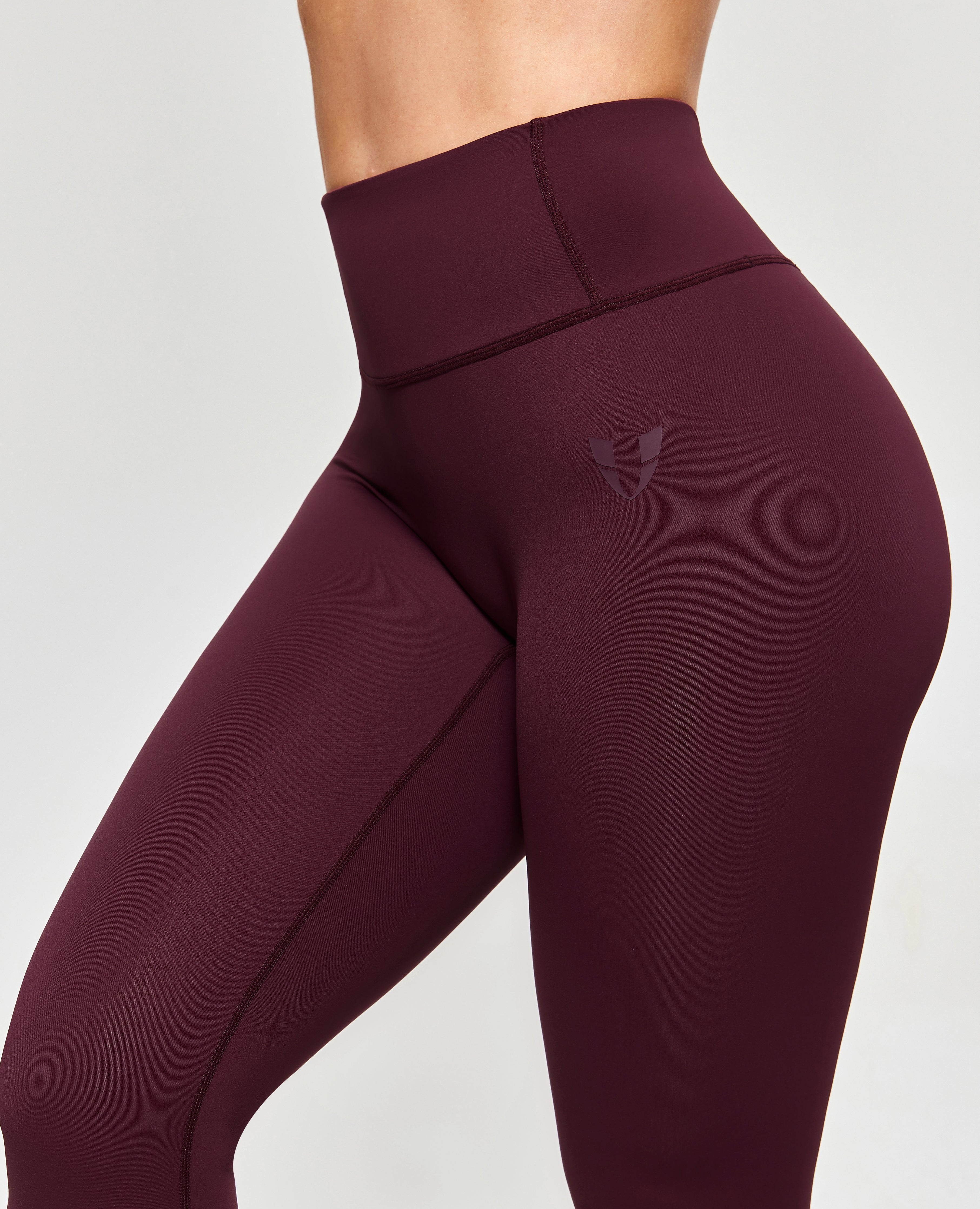 Firmabs High High Ware Compression 레깅스 - 다크 와인 빨간색