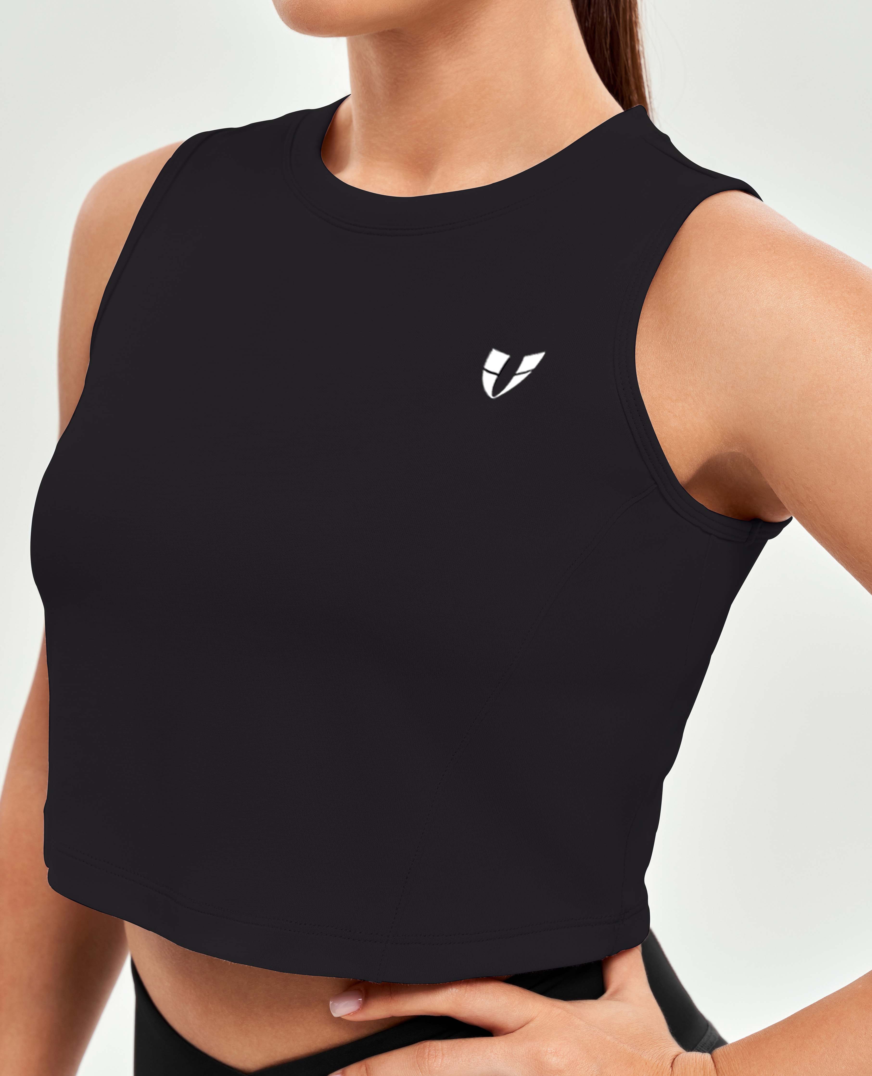 Sportliches Crop Top - Schwarz