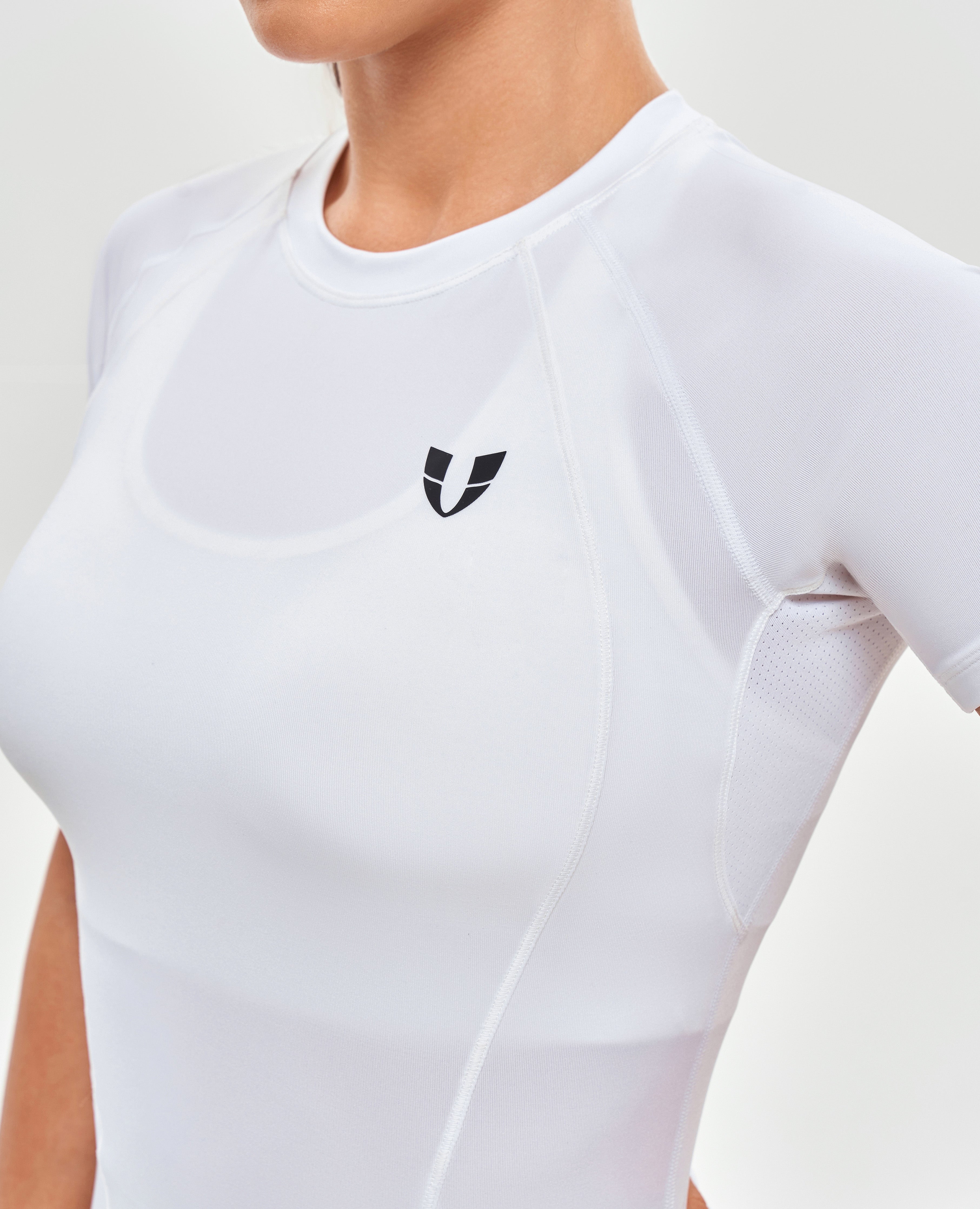 T-shirt sportif rond au cou - blanc