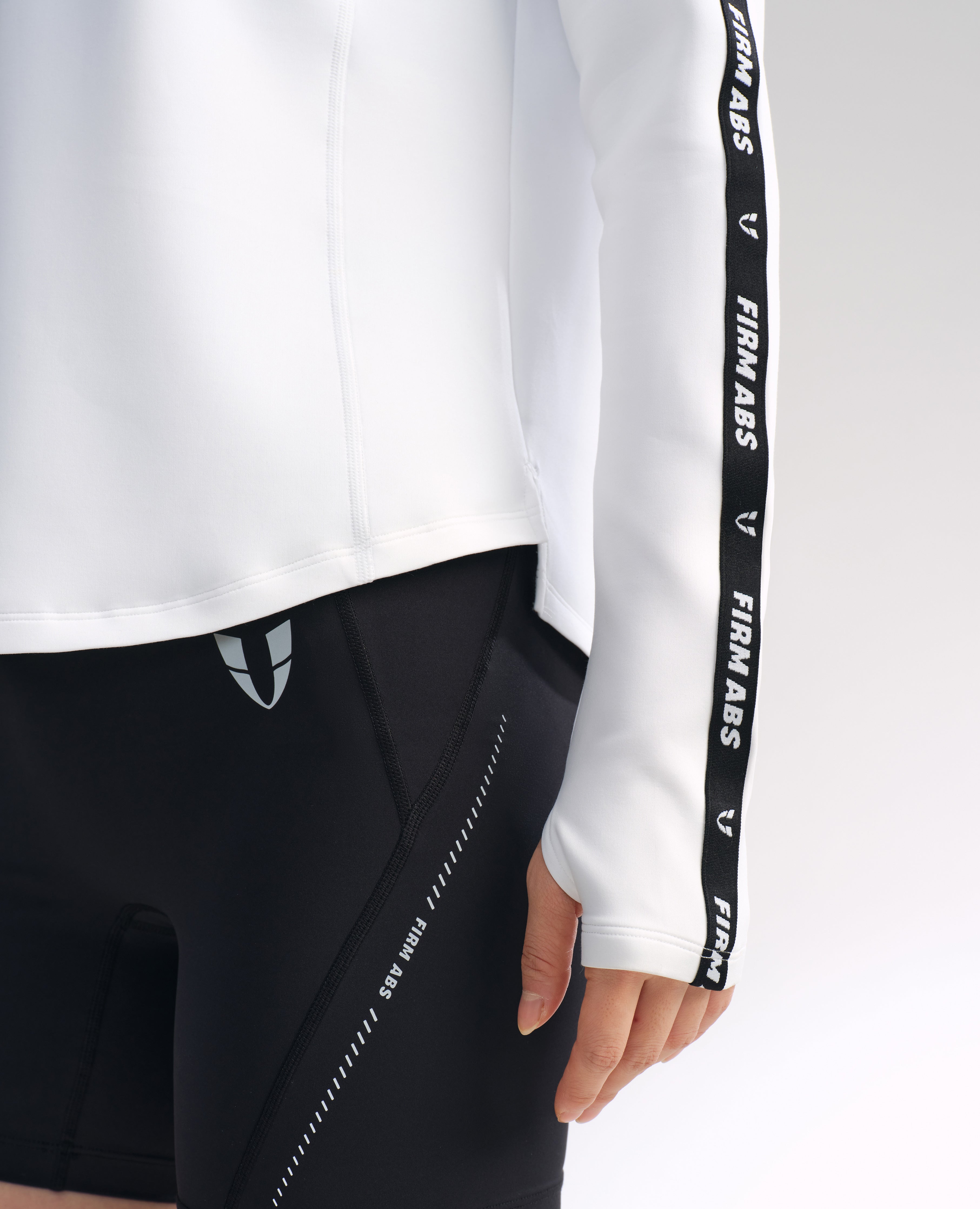 Athletic Half Zip Pullover Top - White