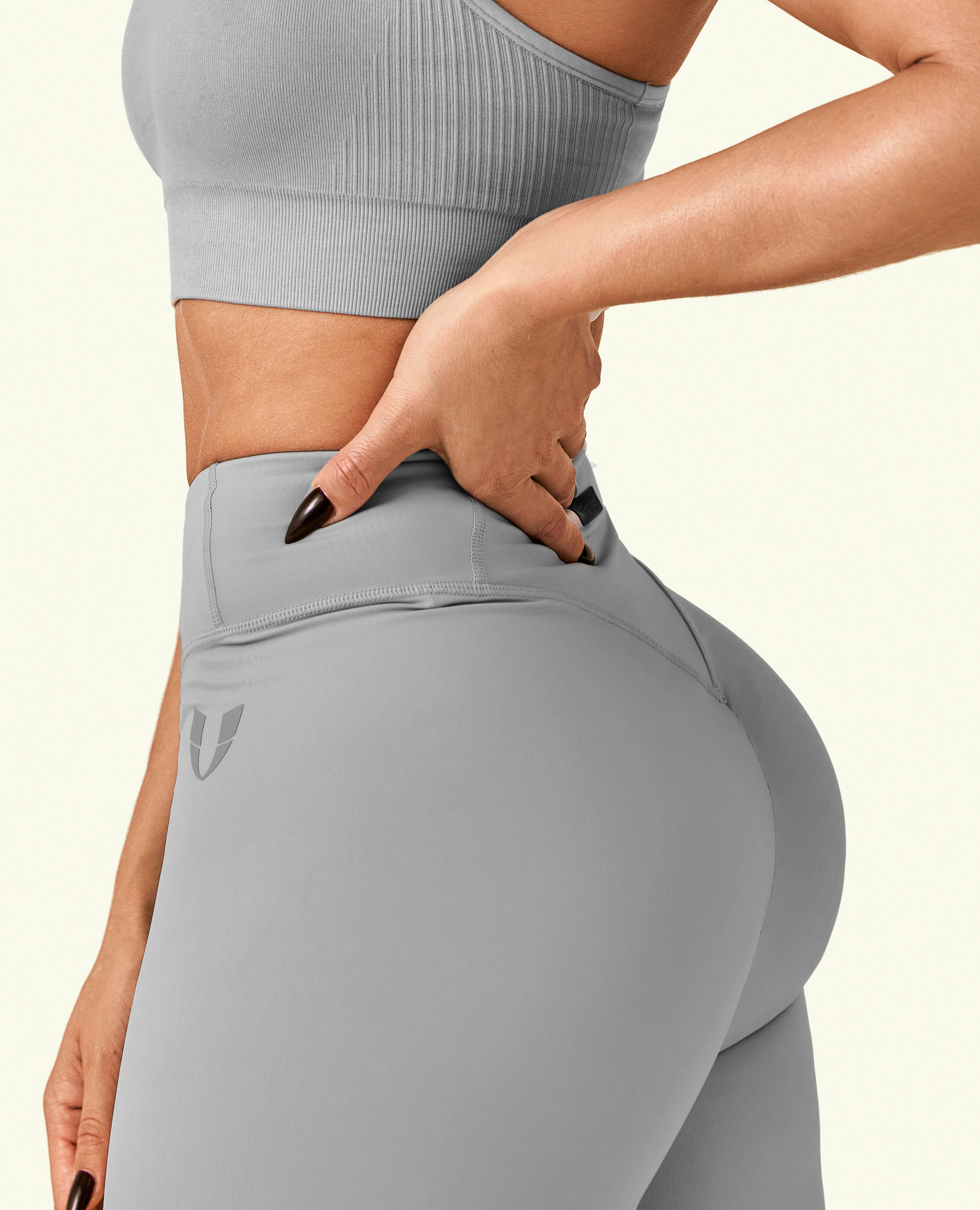 Active High Waist Leggings - Cement Grey