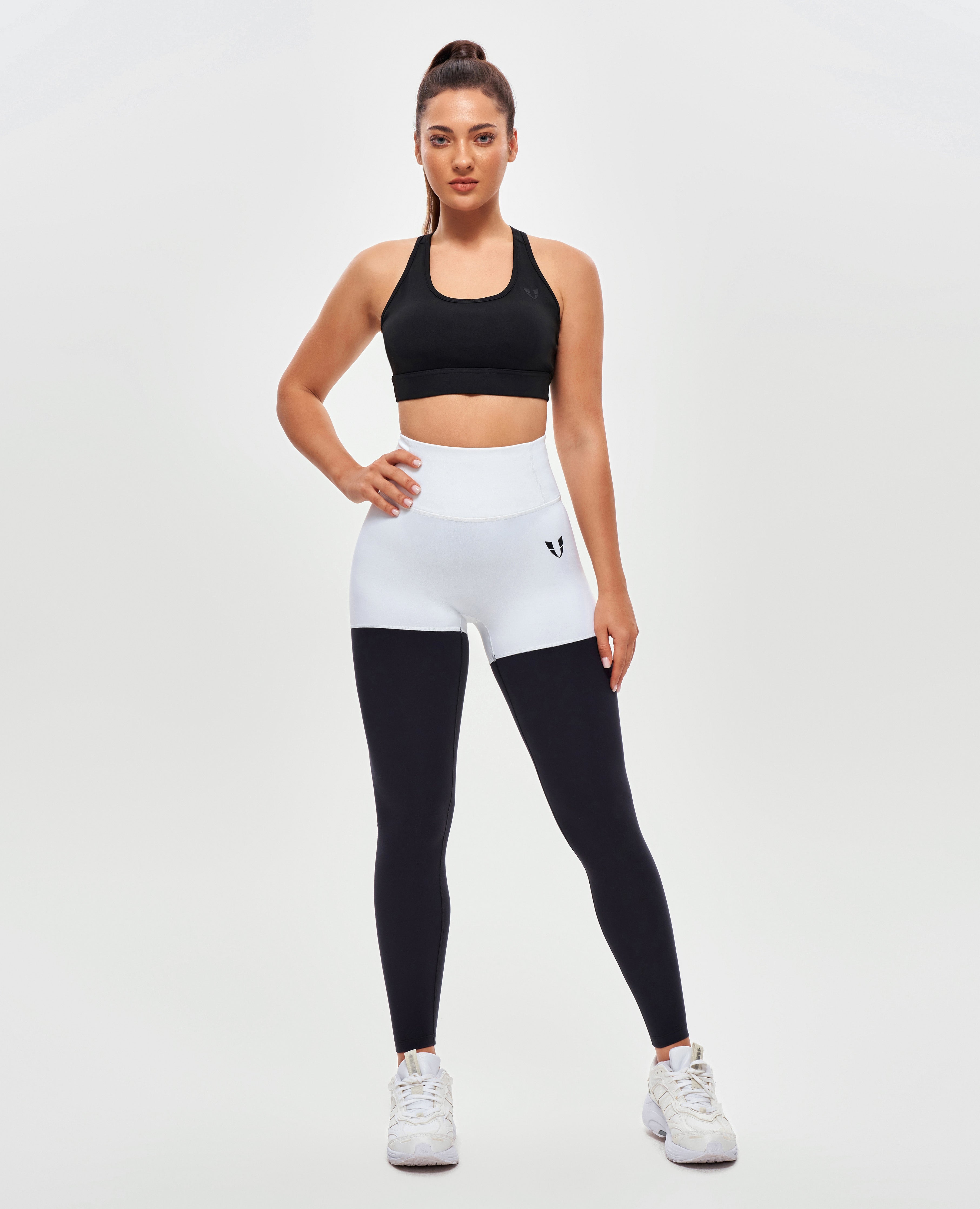 Leggings athlétiques cargo - noir et blanc