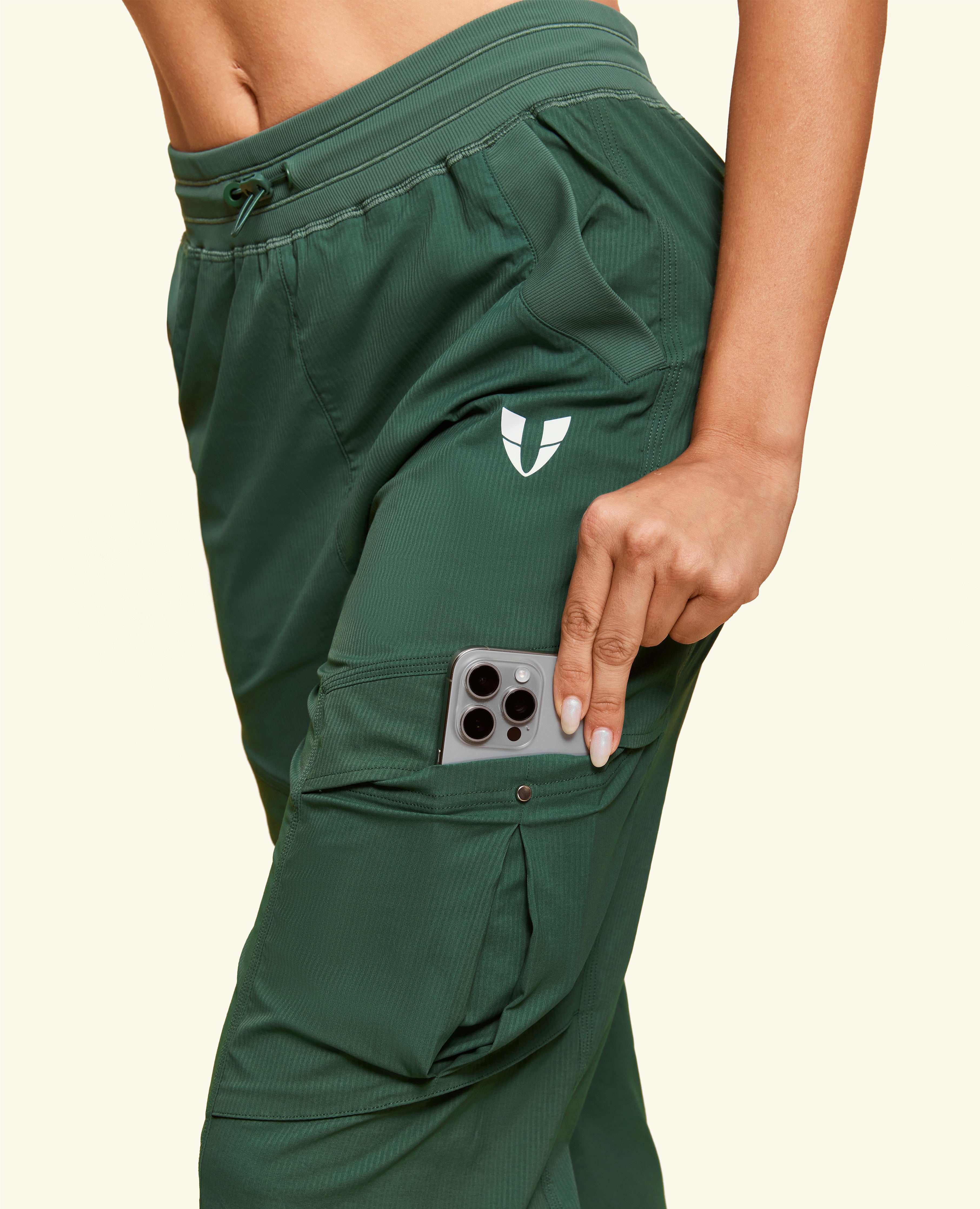 Pantalon de poche à cordon en forme de poche - vert cuivre gris