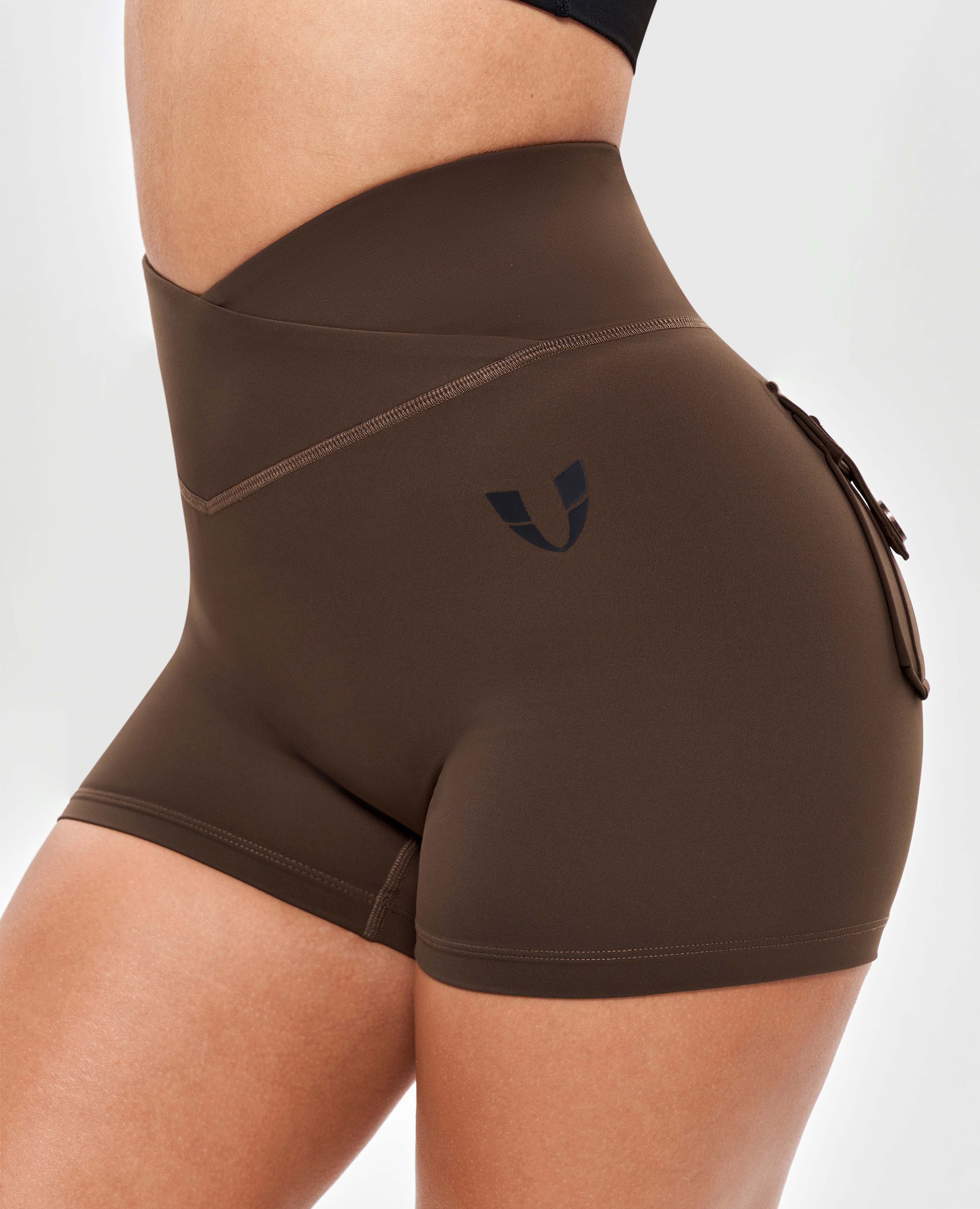 Shorts de fret V-waist plus brun-dark