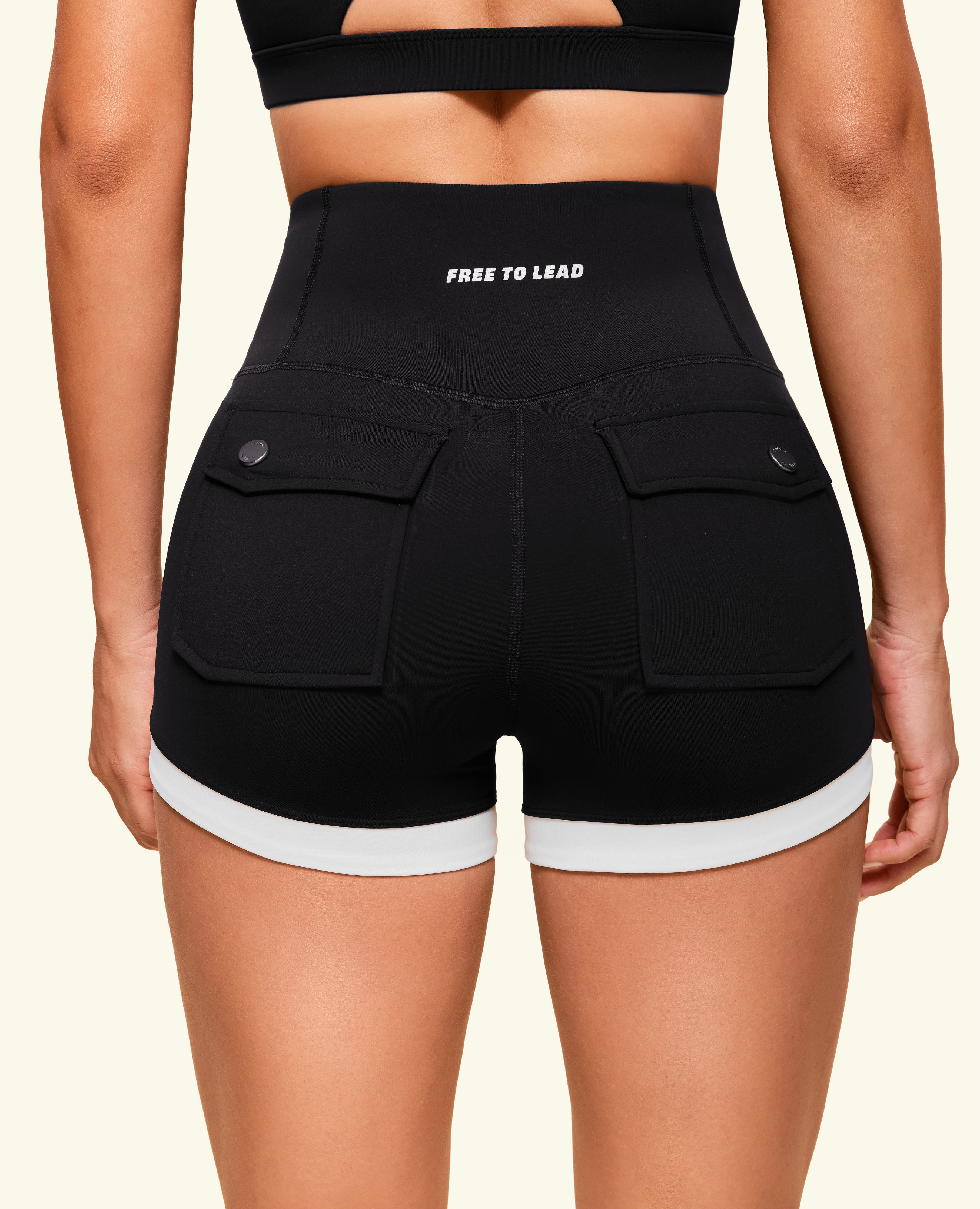 Everyday Pocket High Waist Shorts - Black