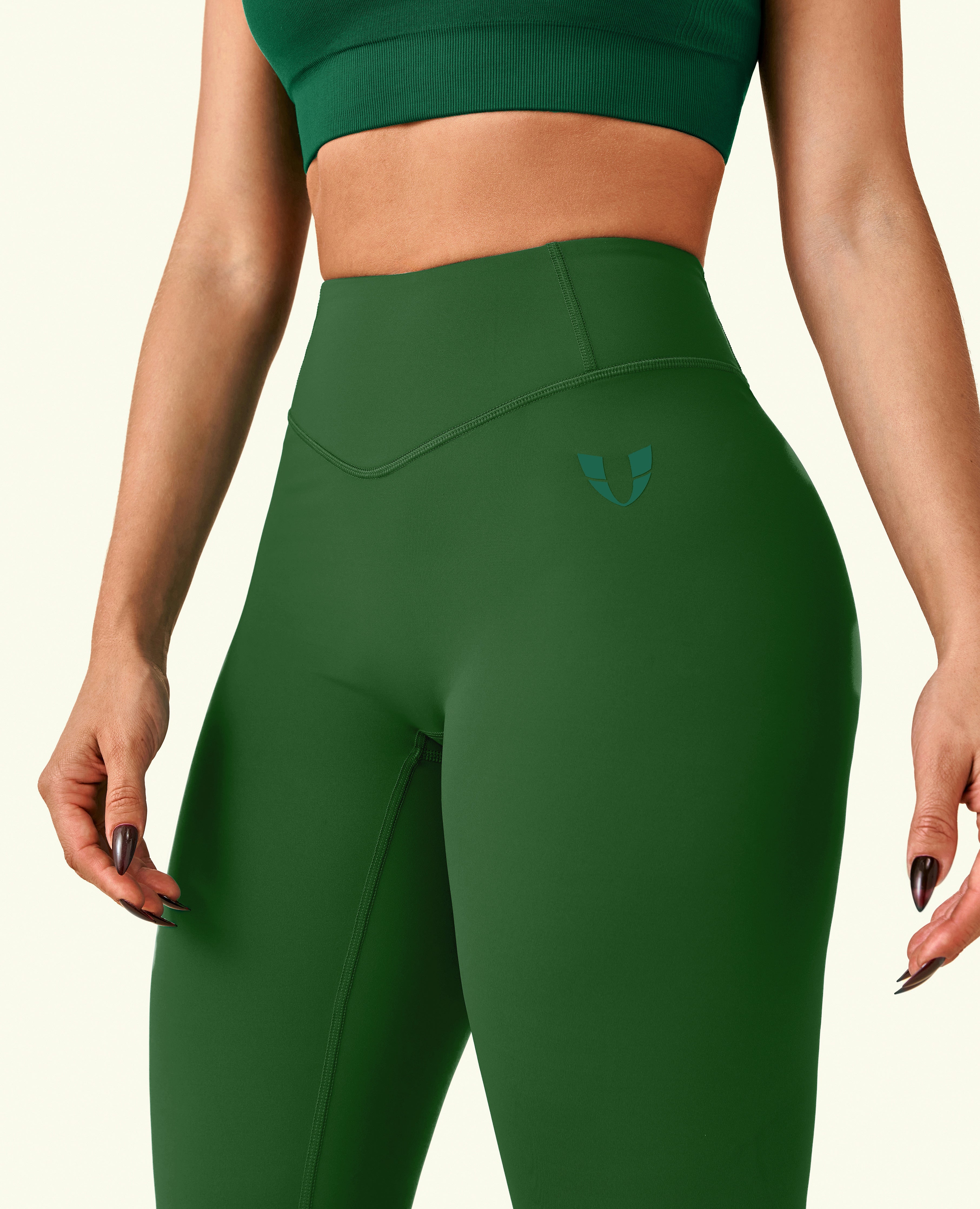 Active High Waist Leggings - Dark Green
